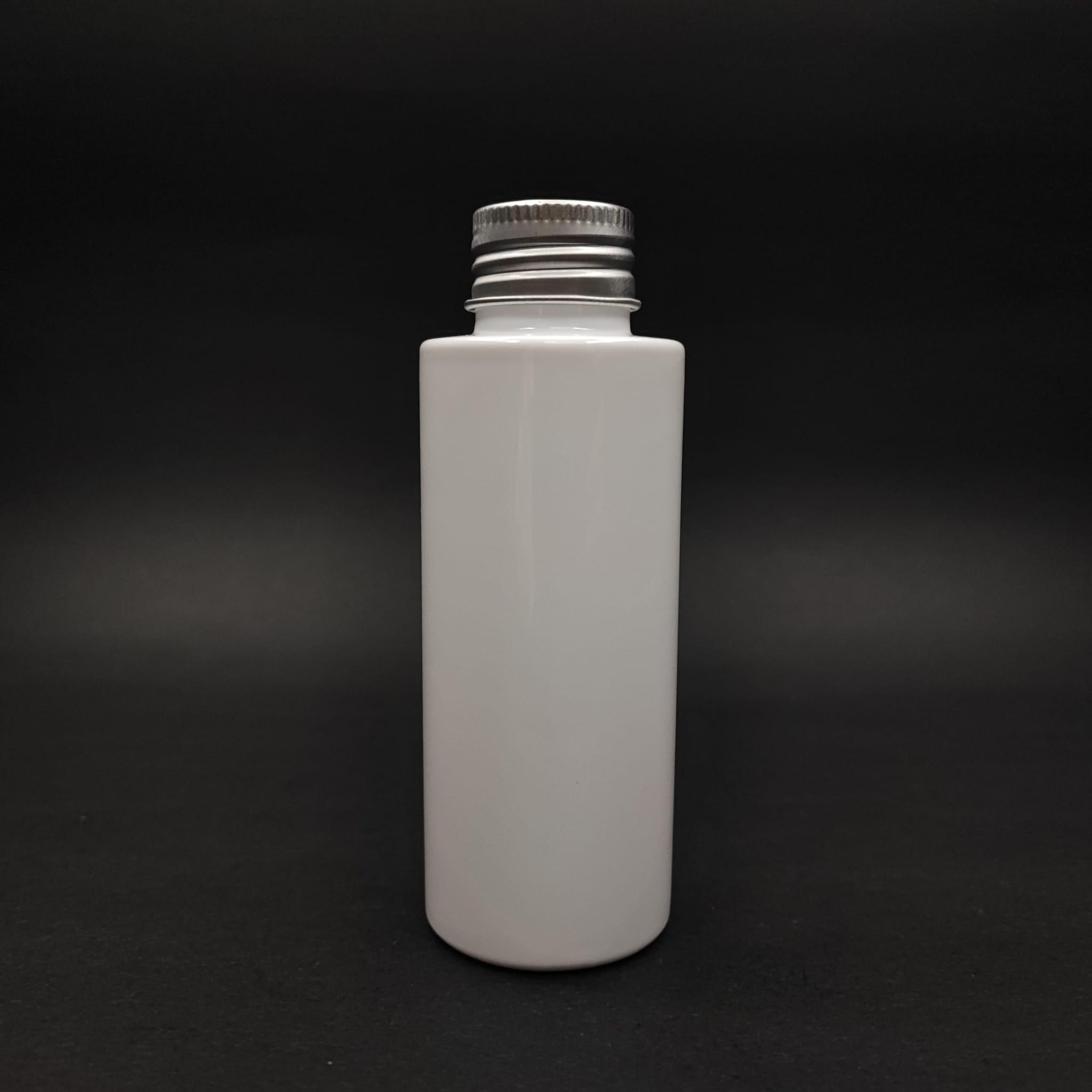 100 Cc Beyaz Küt Plastik Şişe - Gümüş Metal Kapaklı- 100 Ml Küt Model Pet Şişe