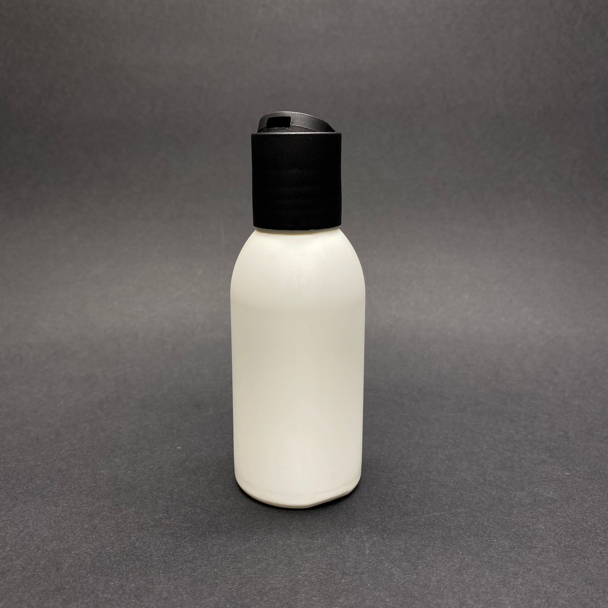 100 Cc Beyaz Oval Boyunlu Polietilen Şampuan Şişesi -  100 Ml Siyah Disktop Şampuan Kapaklı