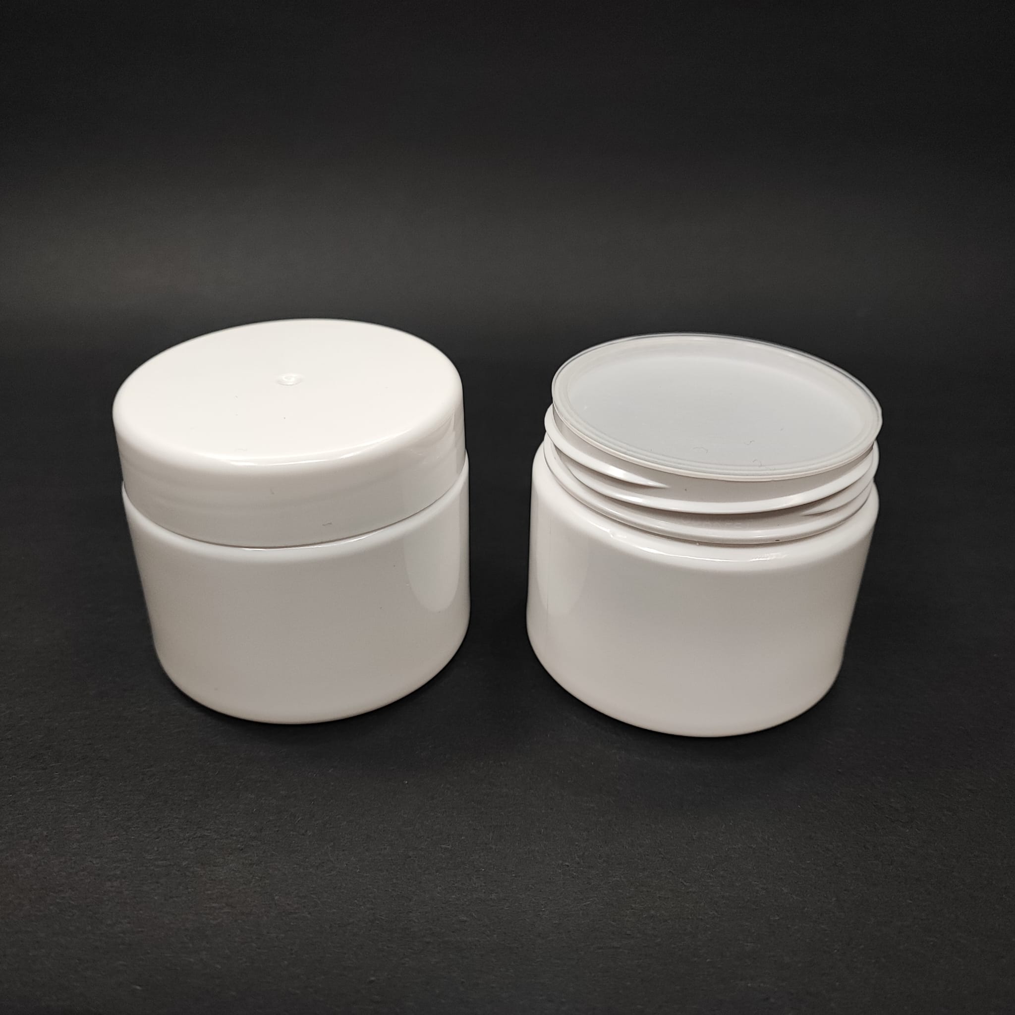 100 Cc Beyaz Pet Kavanoz - Beyaz Kapaklı - İç Tıpalı  - 100 Ml Plastik Krem Kavanozu