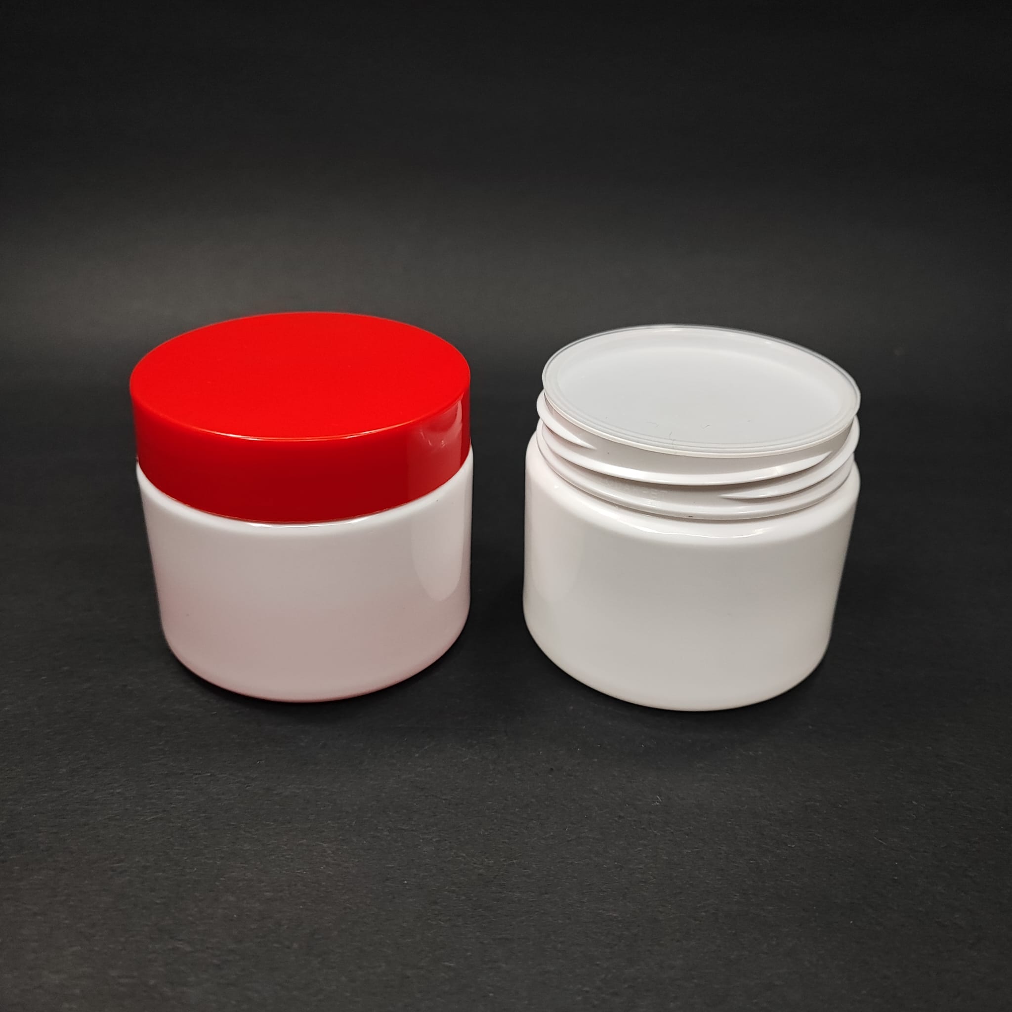 100 Cc Beyaz Pet Kavanoz - Kırmızı Kapaklı - İç Tıpalı - 100 Ml Plastik Krem Kavanozu