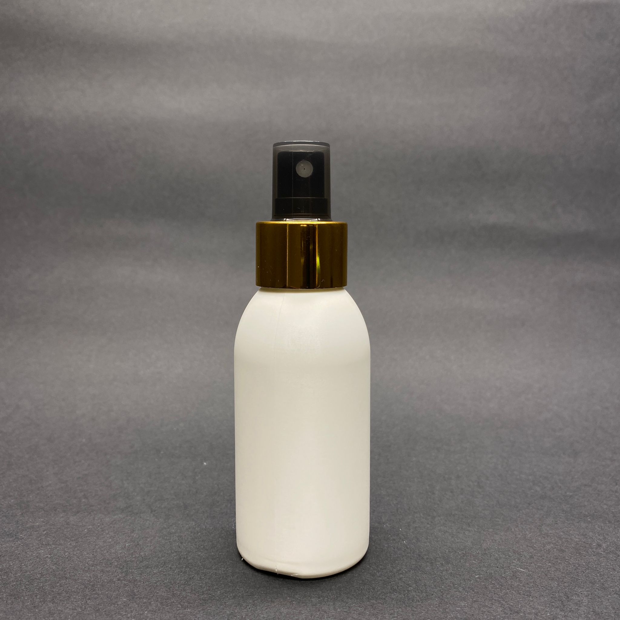 100 Cc Beyaz Polietilen Sert Şişe - Gold Spreyli - 100 Ml Spreyli Plastik Şişe