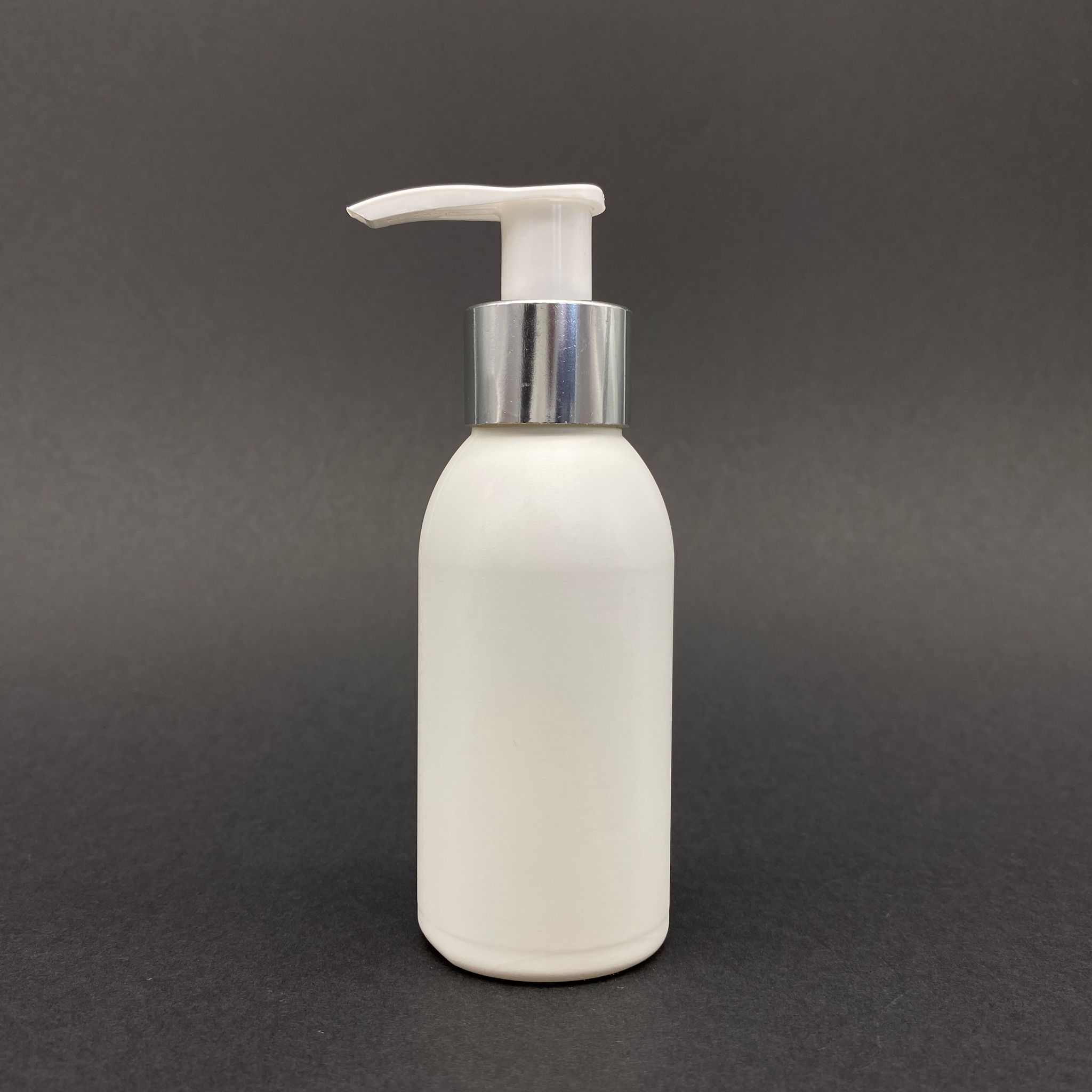 100 Cc Beyaz Polietilen Sert Şişe - Gümüş Pompalı - 100 Ml Pompalı Plastik Şişe