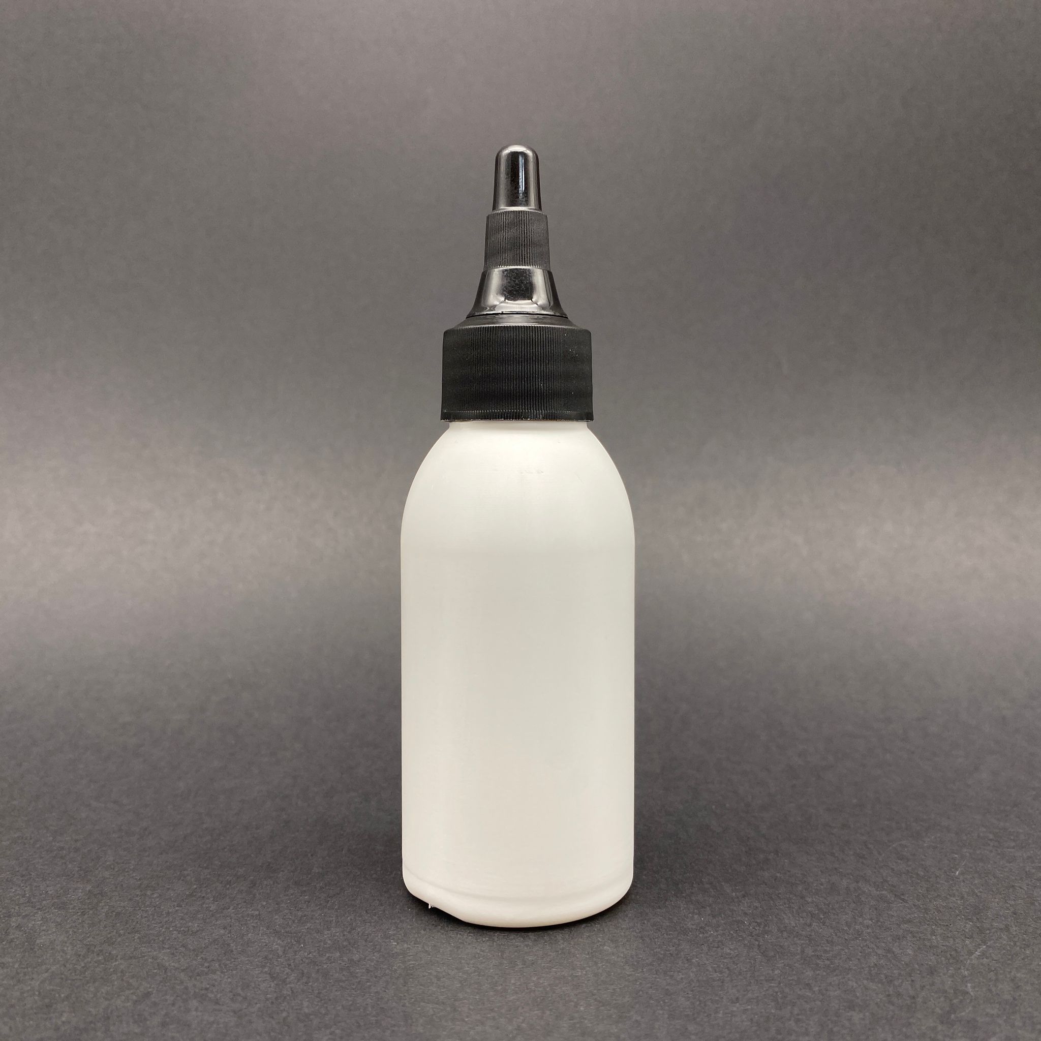 100 Cc Beyaz Polietilen Sert Şişe - Siyah Akıtıcılı Asansör Kapaklı - 100 Ml Kapaklı Plastik Şişe