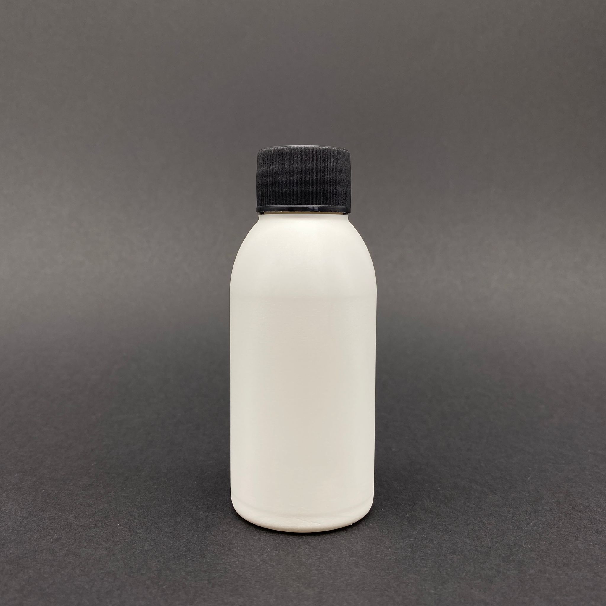 100 Cc Beyaz Polietilen Sert Şişe - Siyah Kapaklı - 100 Ml Kapaklı Plastik Şişe