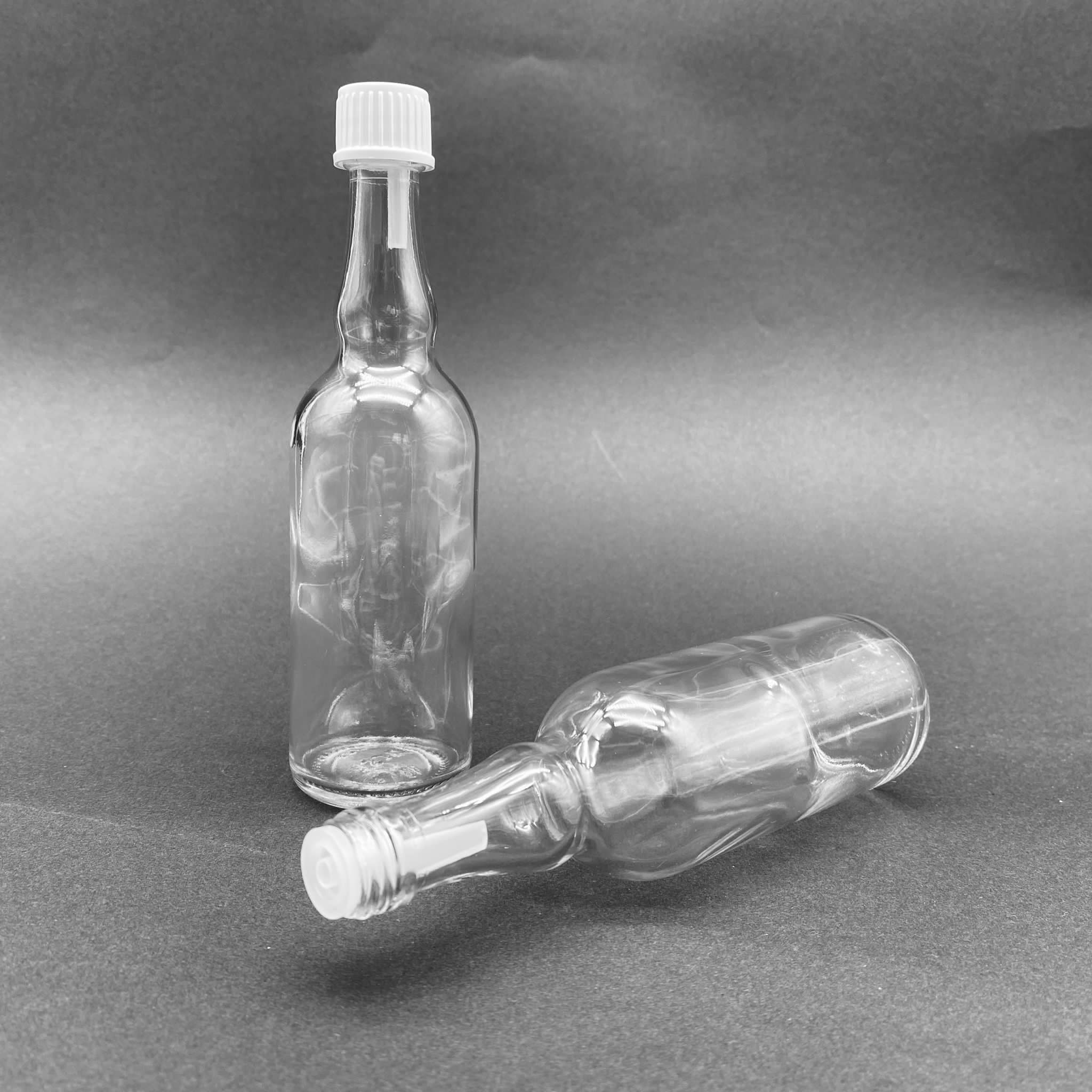 100 Cc Boğumlu İçten Damlalıklı - Beyaz Kapaklı Cam Şişe - 100 Ml Yeni İçten Damlalıklı Cam Şişe