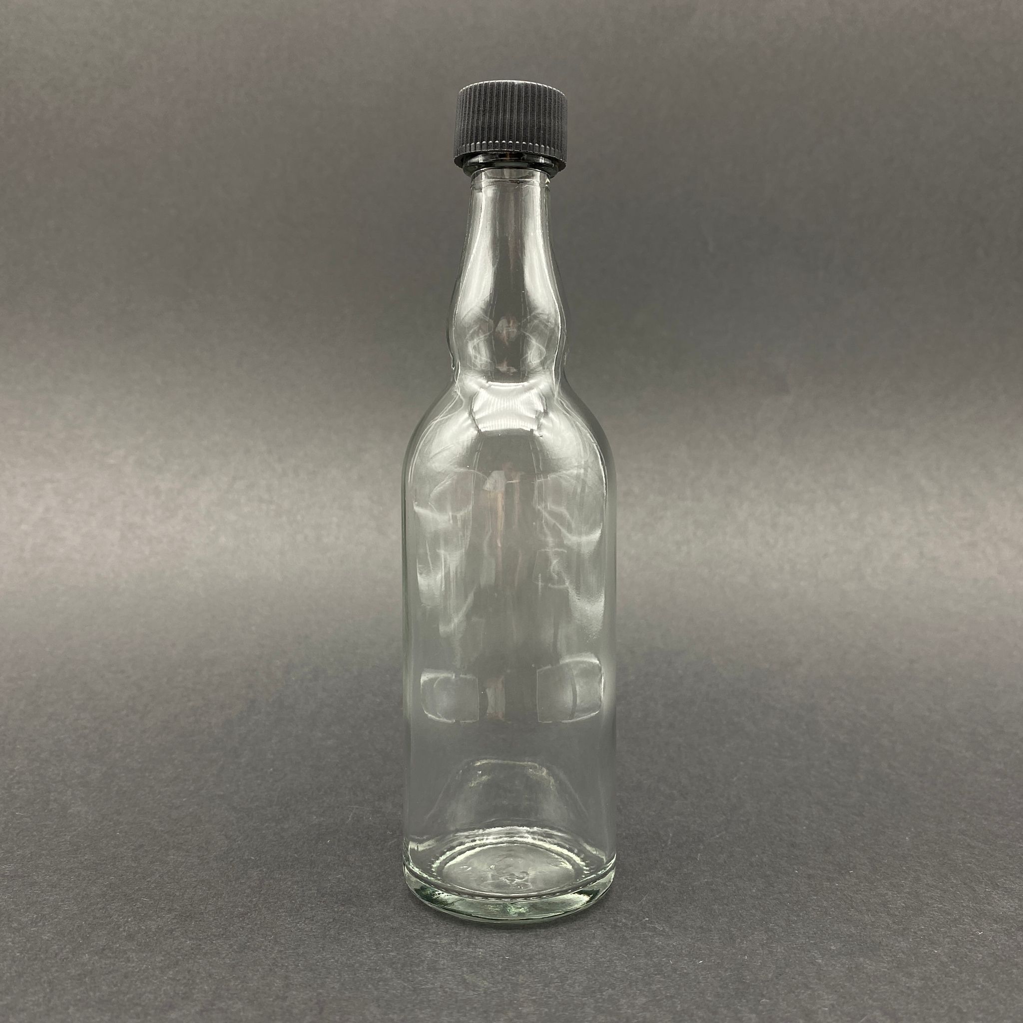 100 Cc Boğumlu Sos Şişesi - Siyah Kapaklı - 100 Ml Cam Acı Sos Şişesi