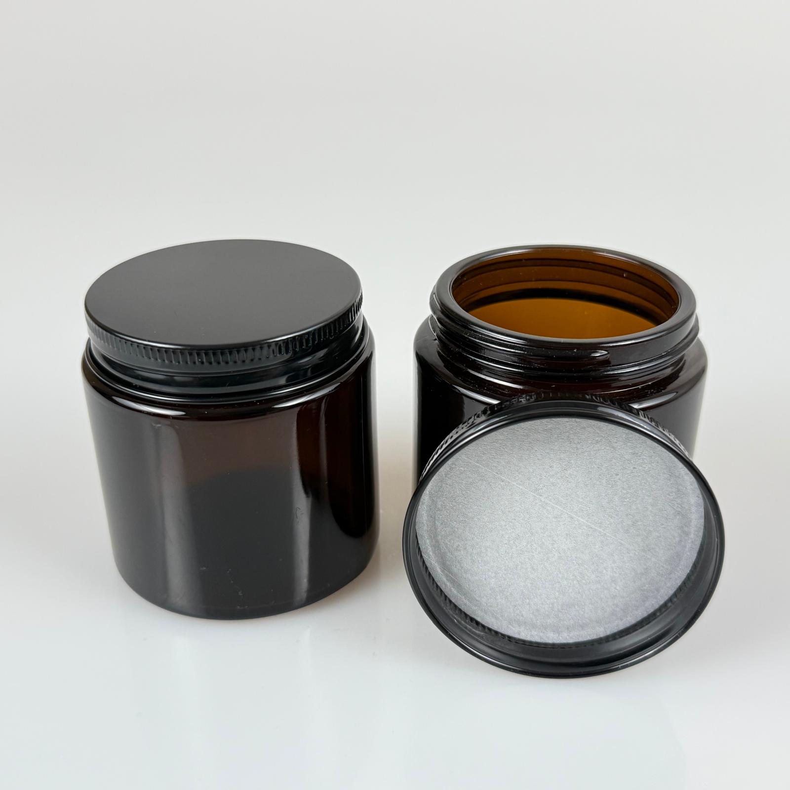 100 Cc Cam Amber Krem Kavanozu - Köpük Contalı Sızdırmaz Siyah Metal Kapaklı  - 100 Ml Kahverengi Krem Kavanozu - Amber Mum Kavanozu - Medikal Kavanoz - Orjinal Amber (Boyama Değil)