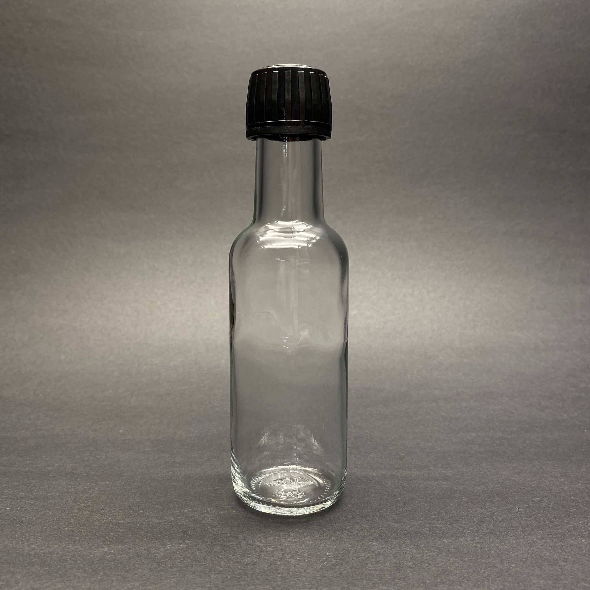 100 Cc Dorika Cam Şişe - Siyah Kilitli Kapaklı (Ağız Çapı 25 Mm) - 100 Ml Şeffaf Cam Dorika Şişe