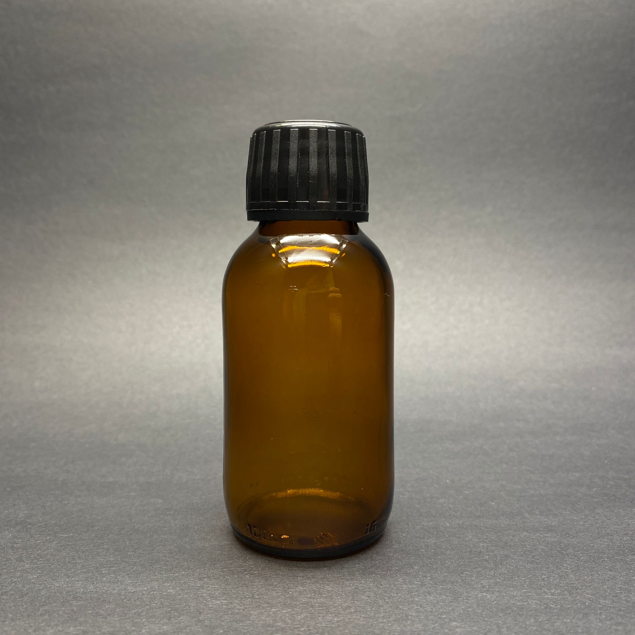 100 Cc Ecza Şişesi - Siyah Kilitli Kapaklı - 100 Ml Cam Kahverengi Boş Şurup İlaç Şişeleri (Ağız Çapı 28 Pp)