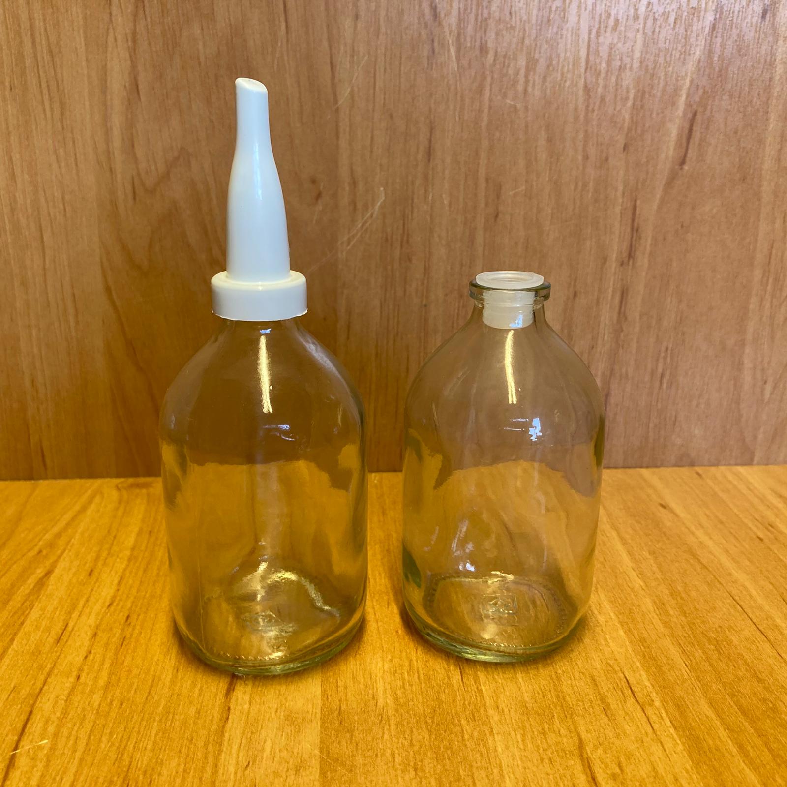 100 Cc Flakon Penisilin Şişesi - Beyaz Üstten Damlalıklı - Plastik Tıpalı - 100 Ml Damlalıklı Cam Şişe