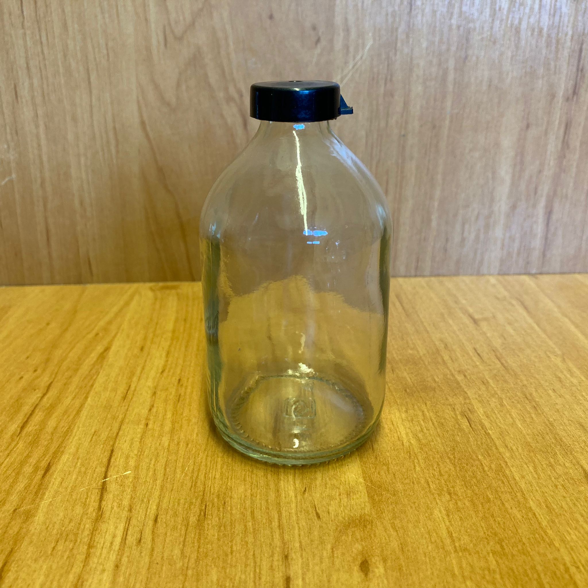 100 Cc Flakon Penisilin Şişesi - Siyah Kapaklı - 100 Ml Kapaklı Cam Şişe - Sızdırmaz - Elle Kapanır