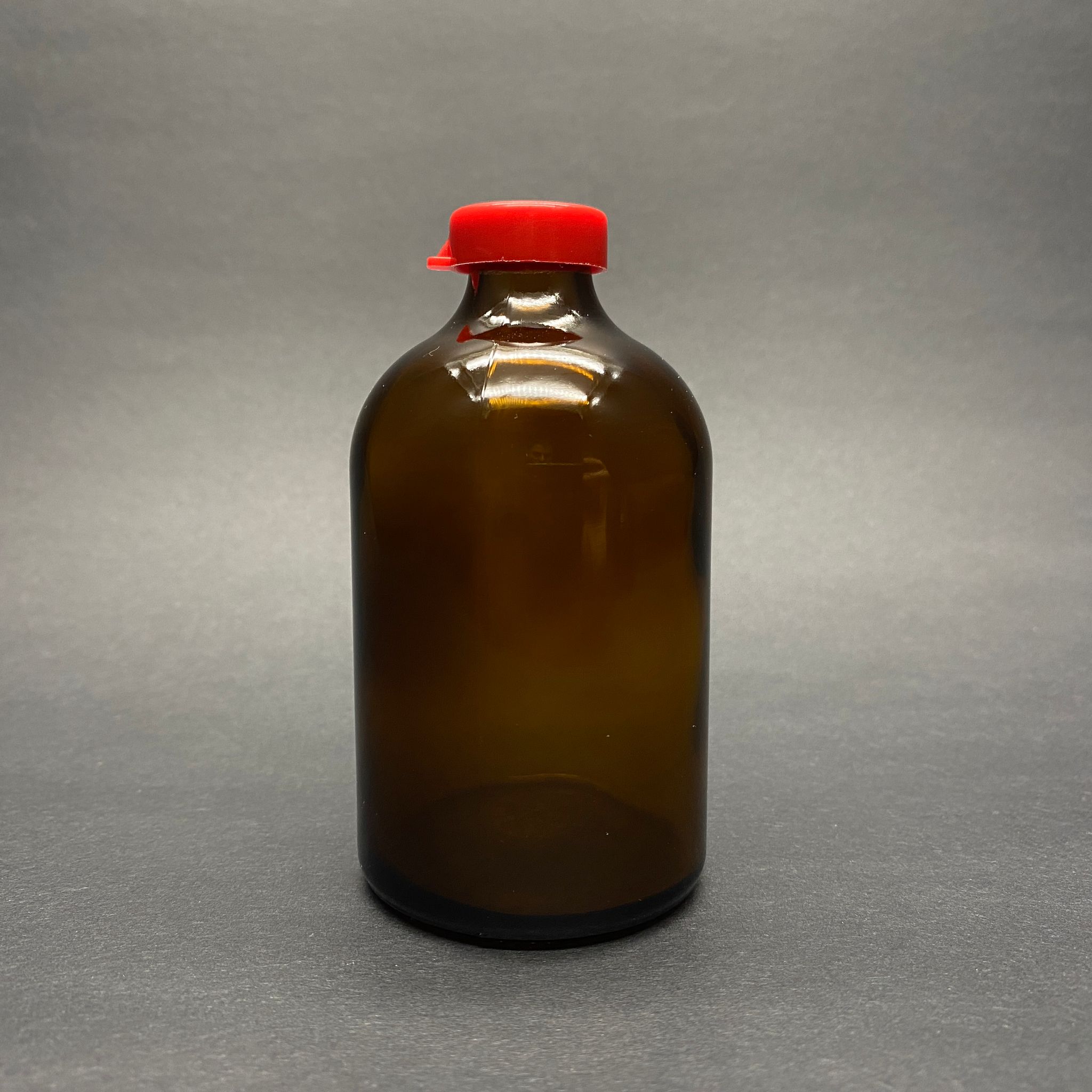 100 Cc Kapaklı Amber Cam Şişe - 100 Ml Aşı Şişesi - Penisilin Şişesi - Sızdırmaz Kırmızı Kapaklı Flakon Şişe Ecza Şişeleri