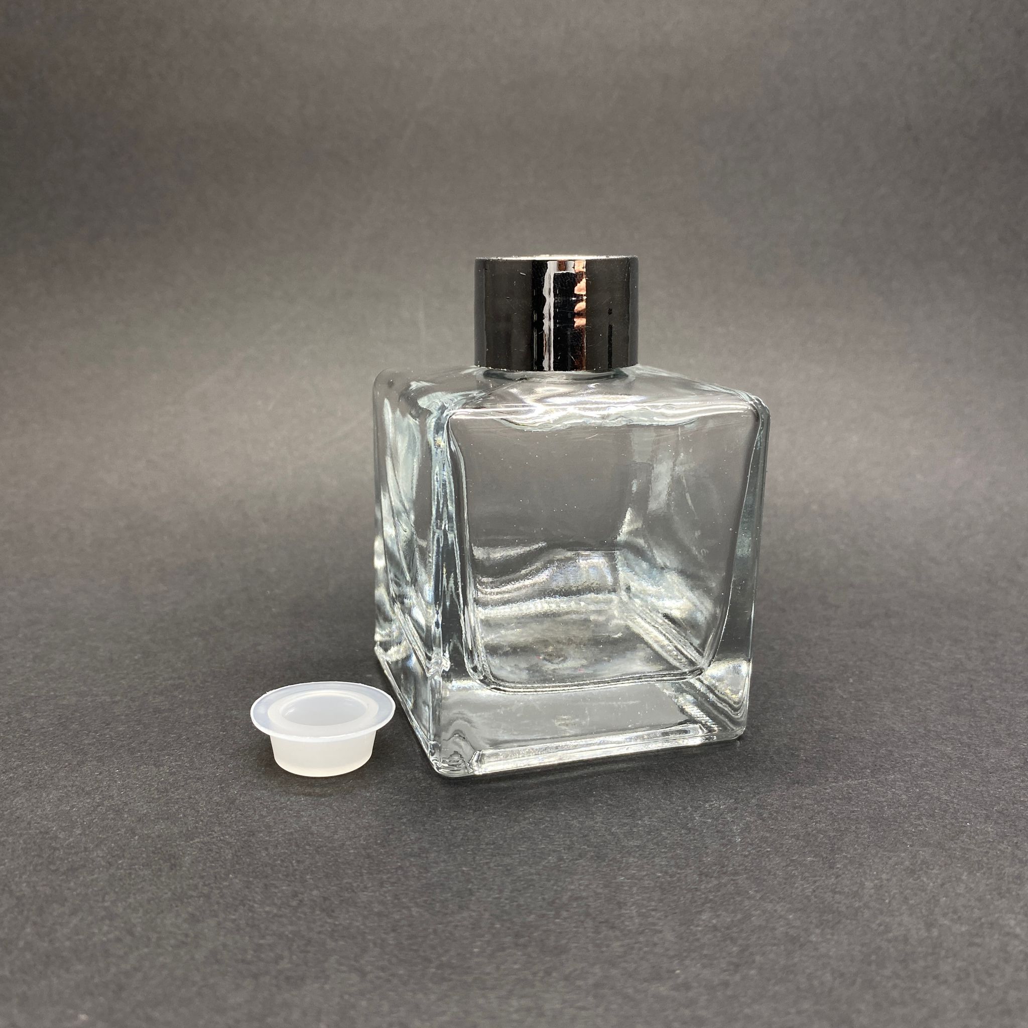 100 Cc Kare Bambu Cam Bambu Oda Kokusu Şişesi - 100 Ml Köşeli Bambu Oda Kokusu Şişesi - Difüzör Şişe- Cam Şişe + Gümüş Kapak + Tıpa