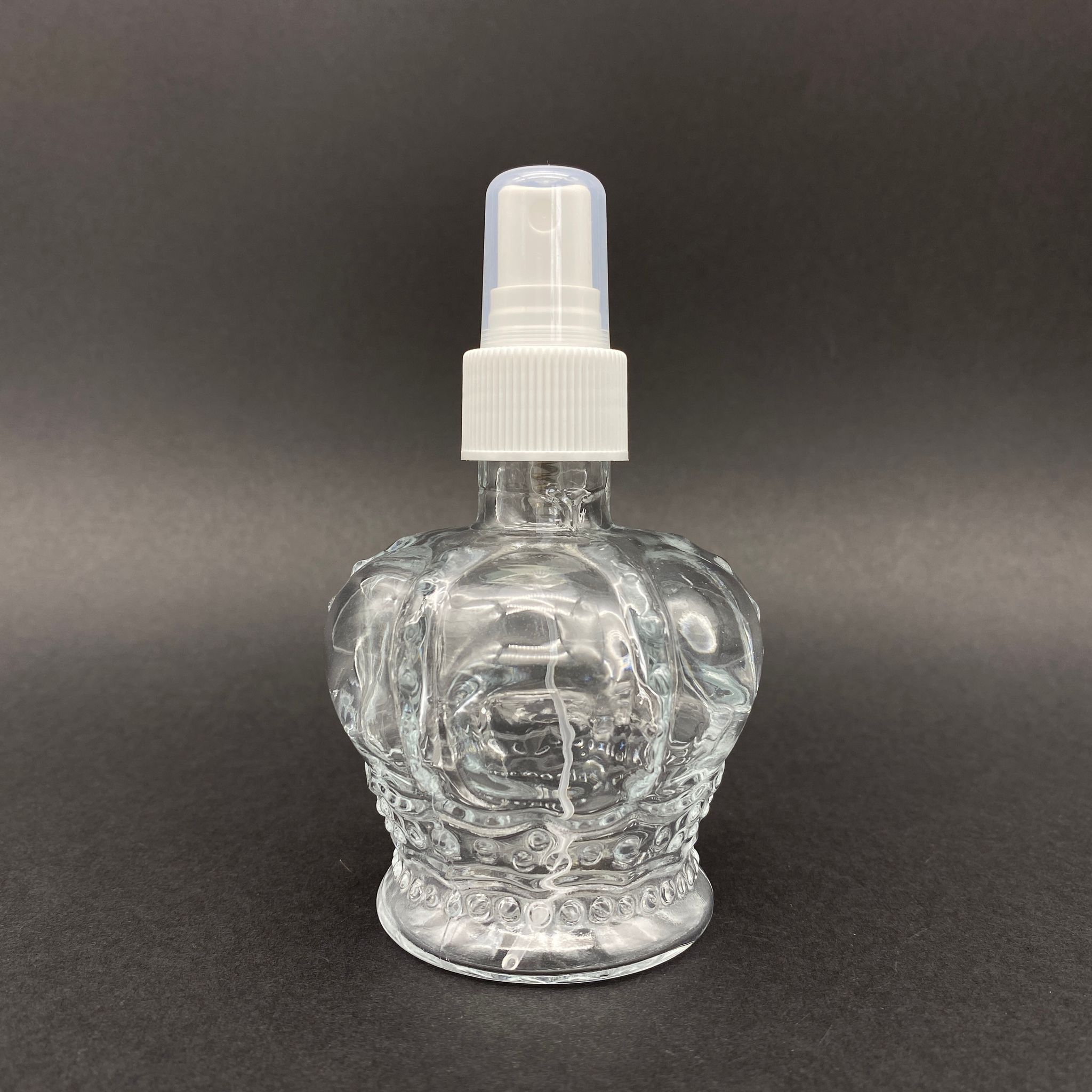 100 Cc Kral Tacı Cam Kolonya Şişesi - Beyaz Spreyli  - 100 Ml Cam Spreyli Kolonya Şişesi