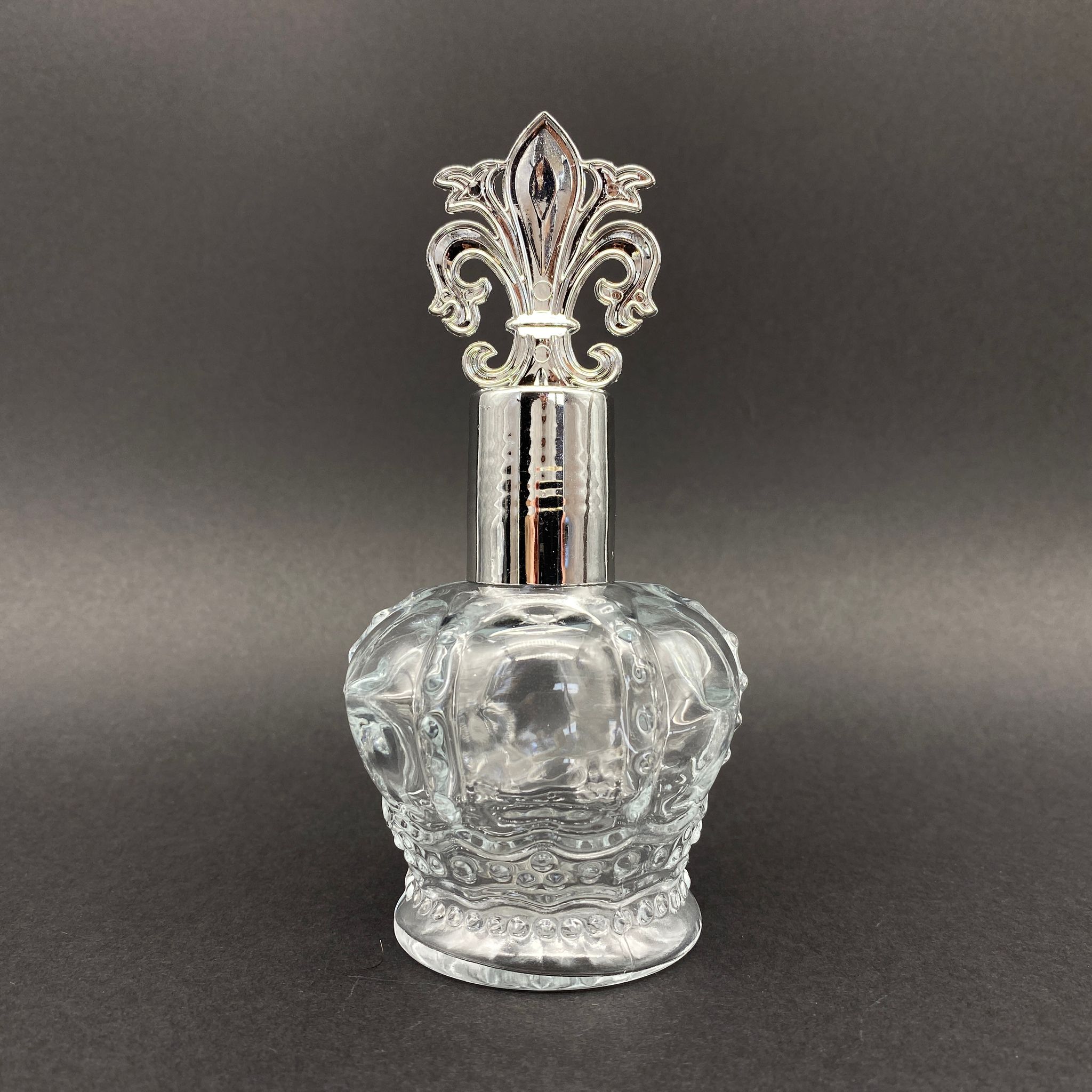 100 Cc Kral Tacı Cam Kolonya Şişesi - Gümüş Osmanlı Kapaklı - 100 Ml Cam Kolonya Şişesi