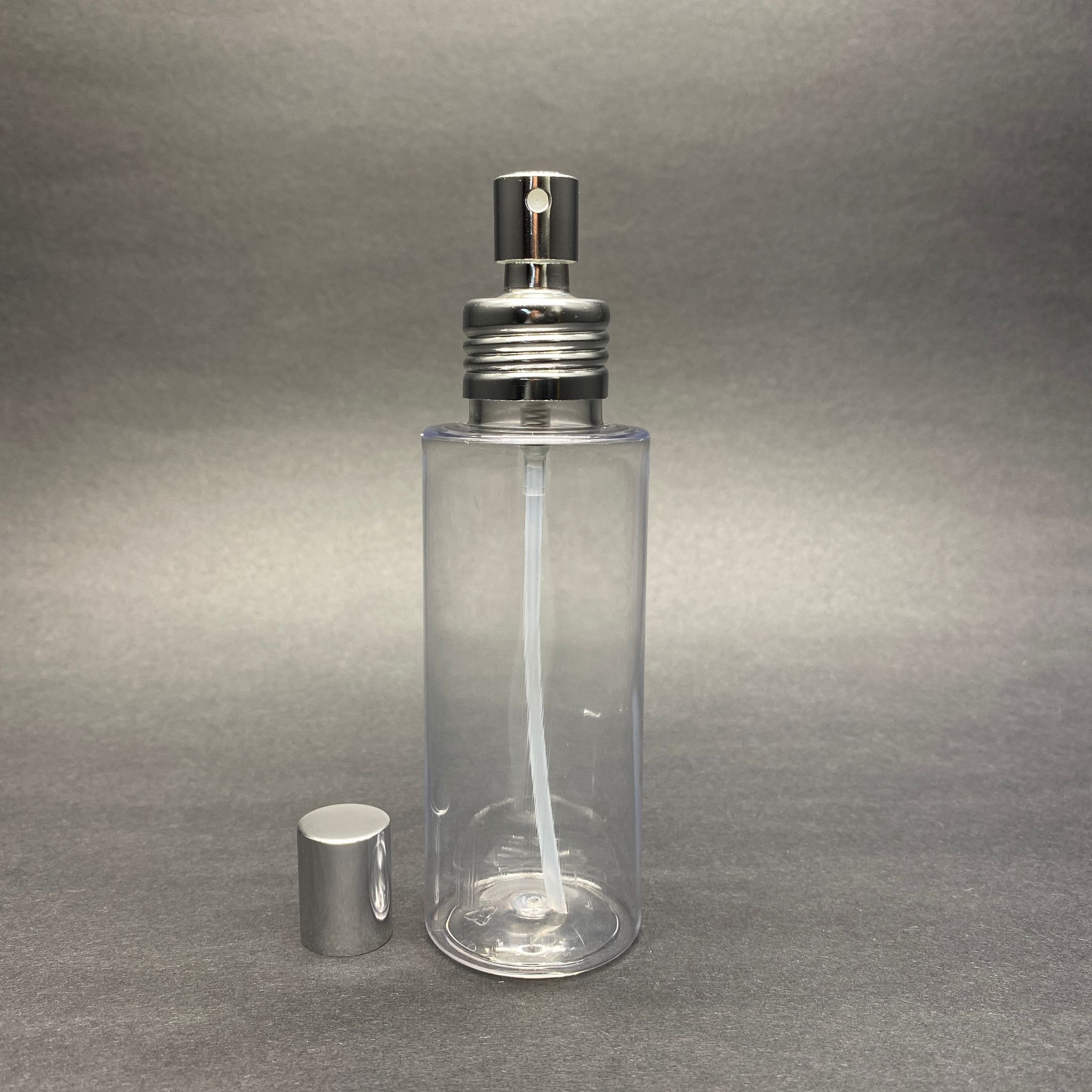 100 Cc Küt Model Parfüm Kolonya Pet Şişe - Metal Spreyli Takım - 100 Ml Lüx Spreyli Parfüm - Kolonya Şişesi (Vidalı Ağız, Manüel Kapanıp Açılabilir)