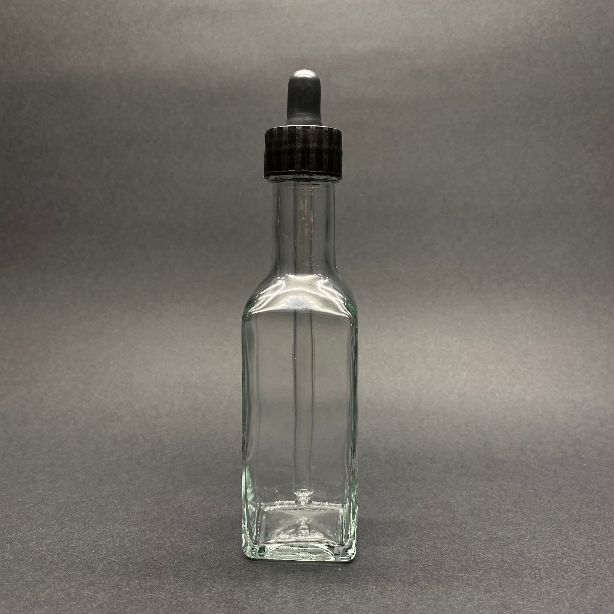 100 Cc Maraska Cam Damlalıklı Şişe - Siyah Emzik + Siyah Kapak - 100 Ml Köşeli Cam Damlalıklı Şişe