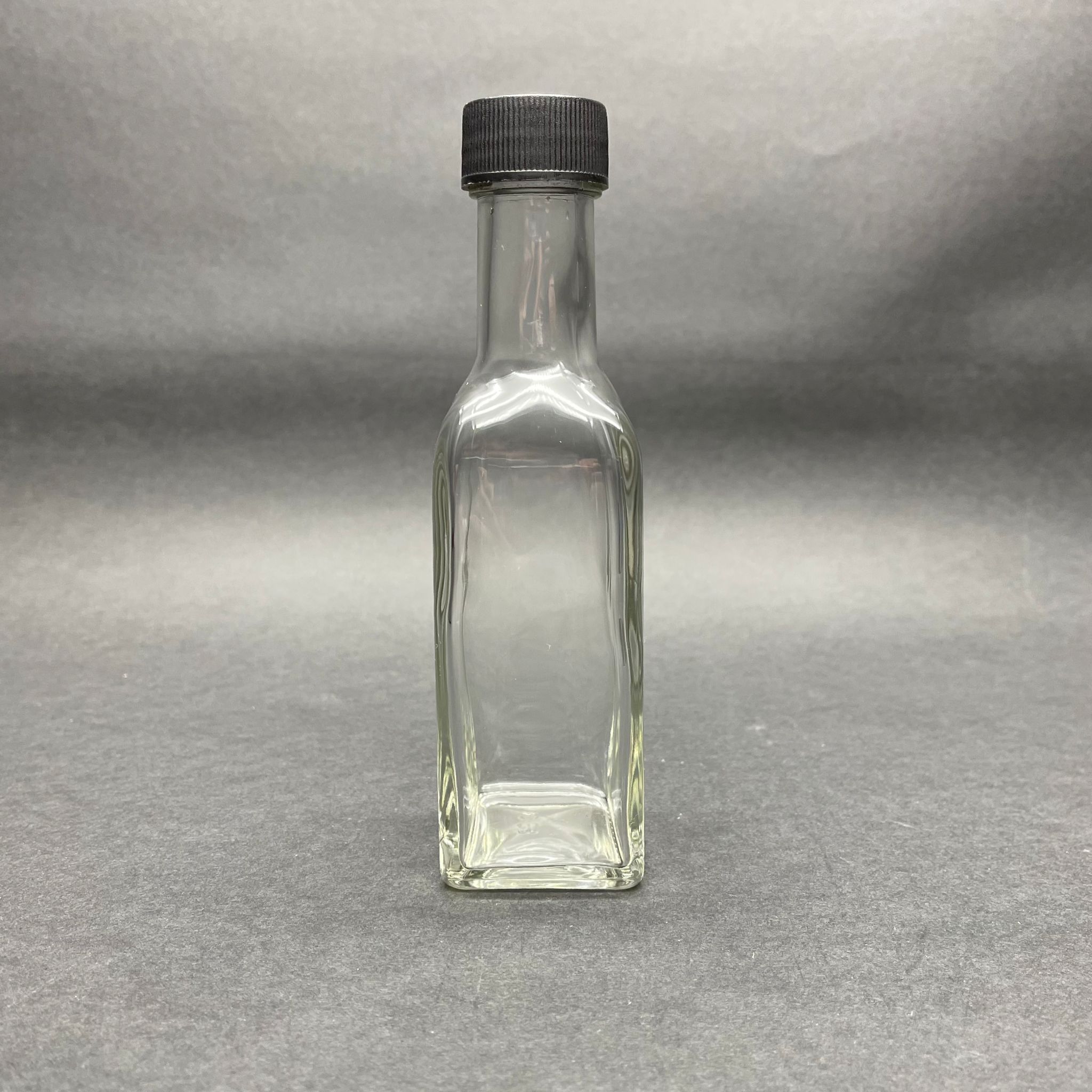 100 Cc Maraska Cam Şişe - Siyah Kapaklı - 100 Ml Köşeli Cam Şişe - 100 Ml Kare Cam Yağ Şişesi