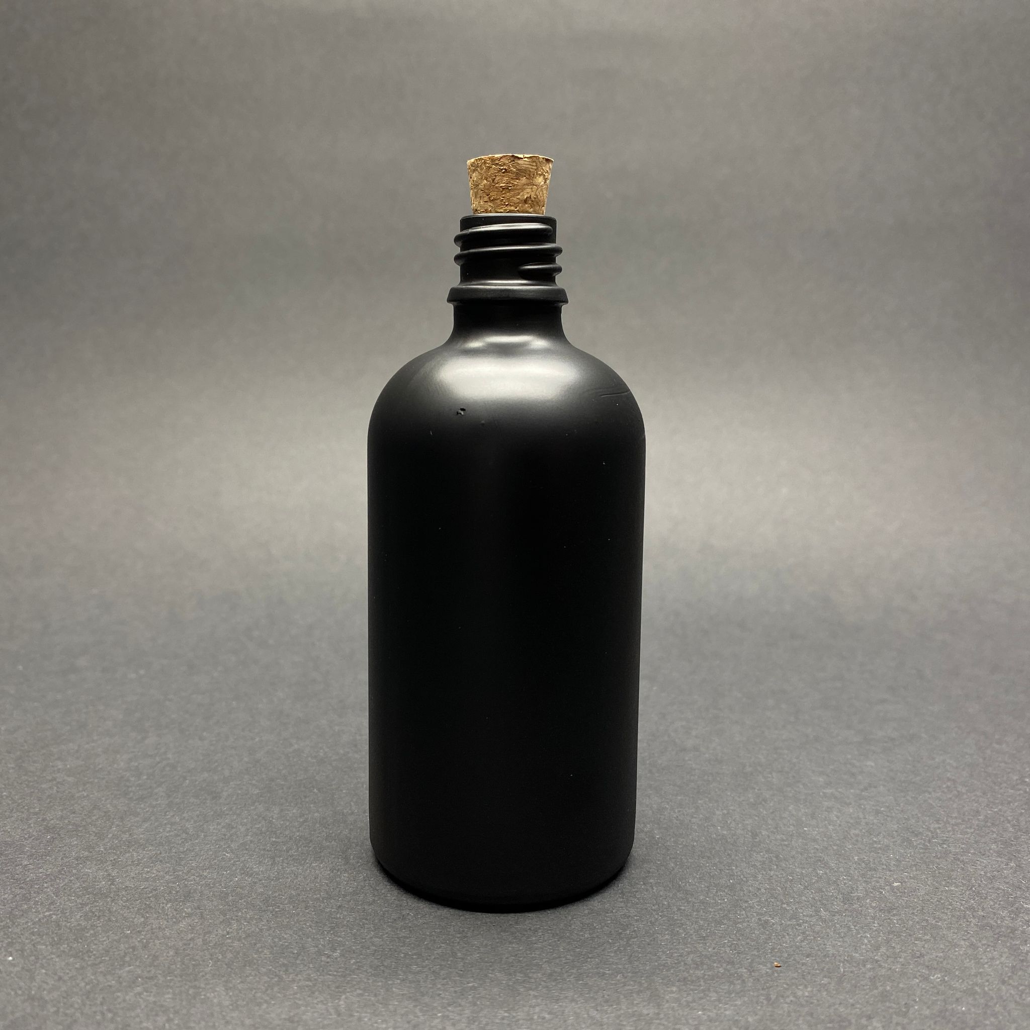 100 Cc Mat Siyah Cam Şişe - Mantar Tıpalı - 100 Ml Siyah Mantarlı Cam Şişe