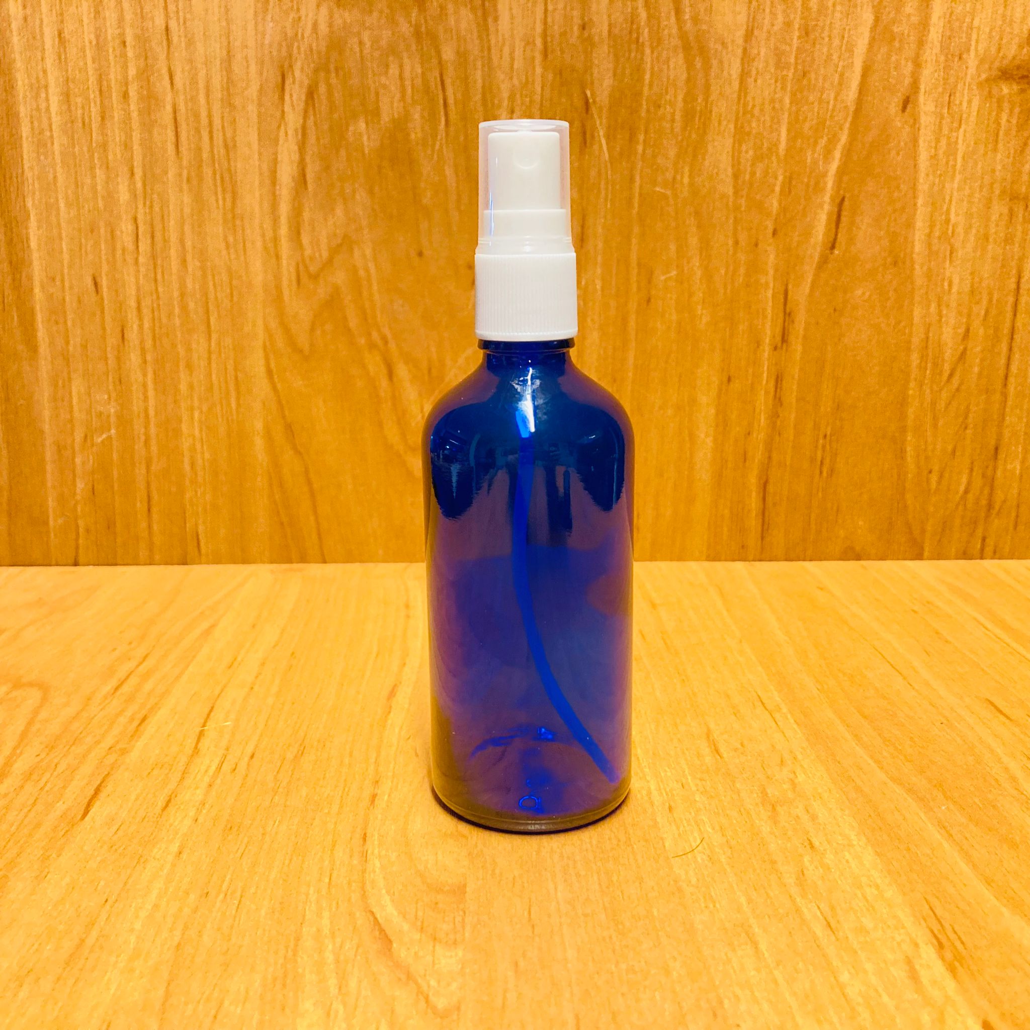 100 Cc Mavi Cam Şişe Beyaz Spreyli Takım - 100 Ml Spreyli Şişe