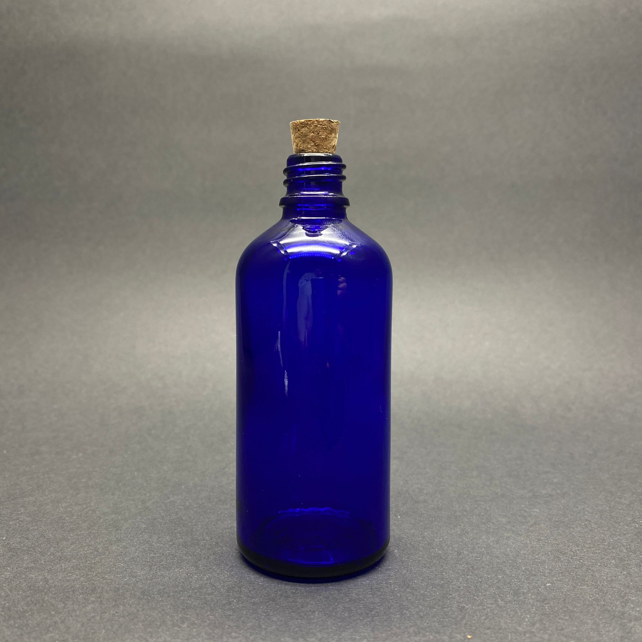 100 Cc Mavi Cam Şişe - Mantar Tıpalı - 100 Ml Mavi Mantarlı Cam Şişe