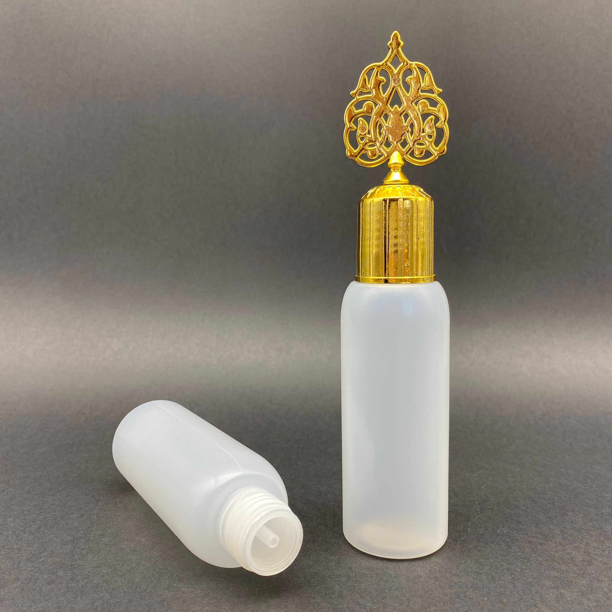 100 Cc Natürel Şişe - Gold Osmanlı Kapaklı - Kolonya Tıpalı - 100 Ml Plastik Kolonya Şişesi