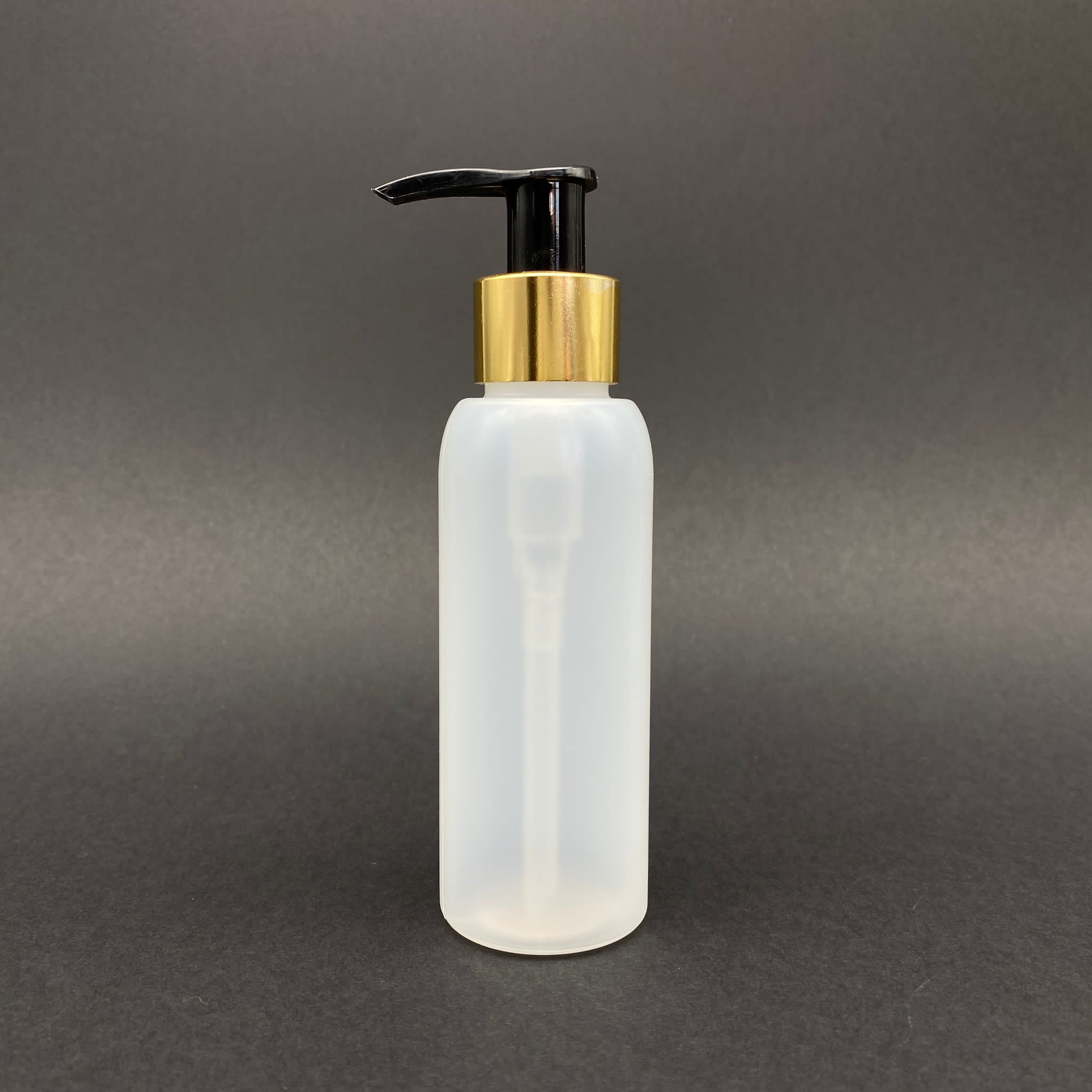 100 Cc Natürel Şişe - Gold Pompalı - 100 Ml Plastik Pompalı Şişe (Yoğun Kıvamlı Sıvılarda Tıkanmaz)