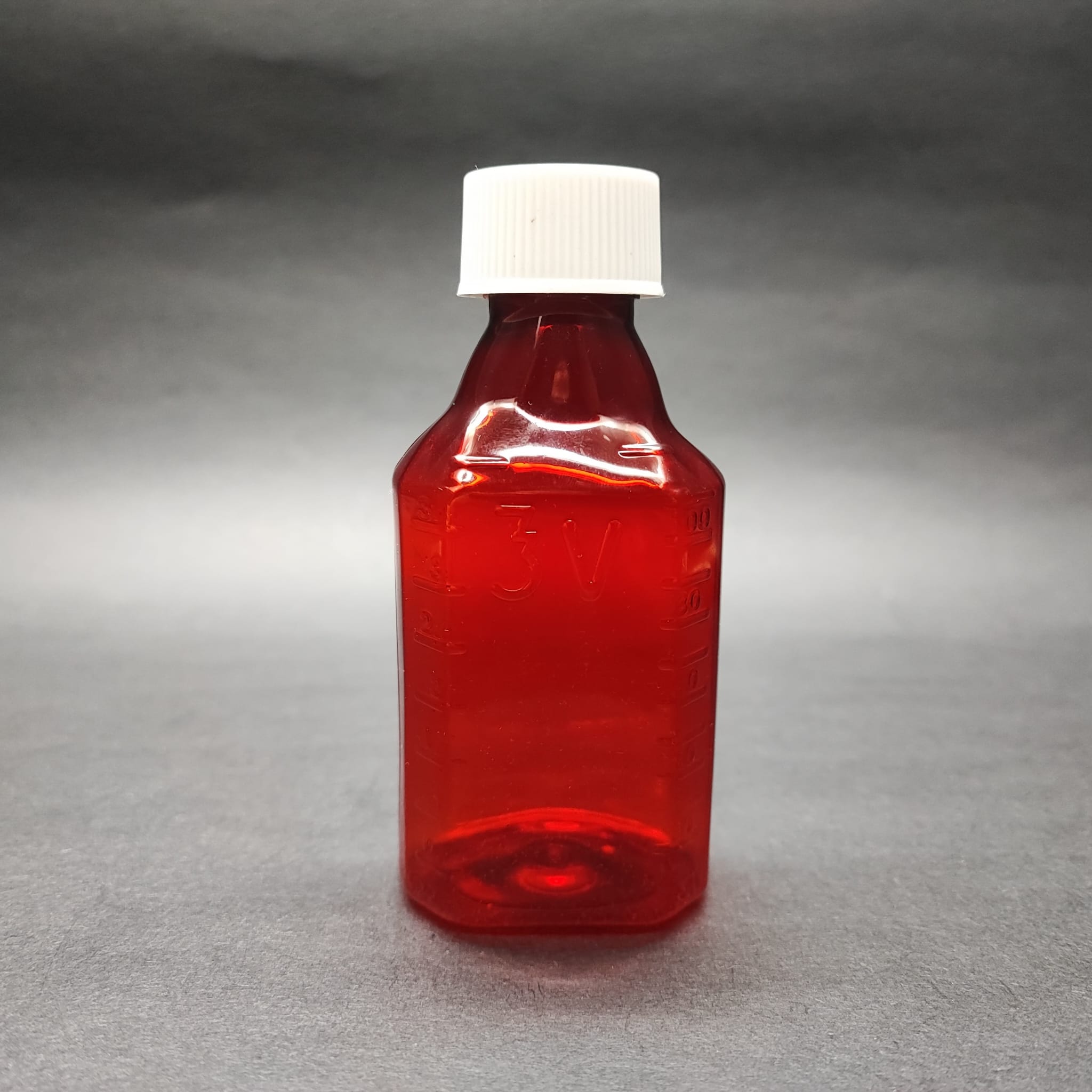 100 Cc Ölçekli Pet Şişe - Beyaz Çocuk Kilitli Kapaklı - 100 Ml Ve Oz Ölçülü Kırmızı Pet Şişe