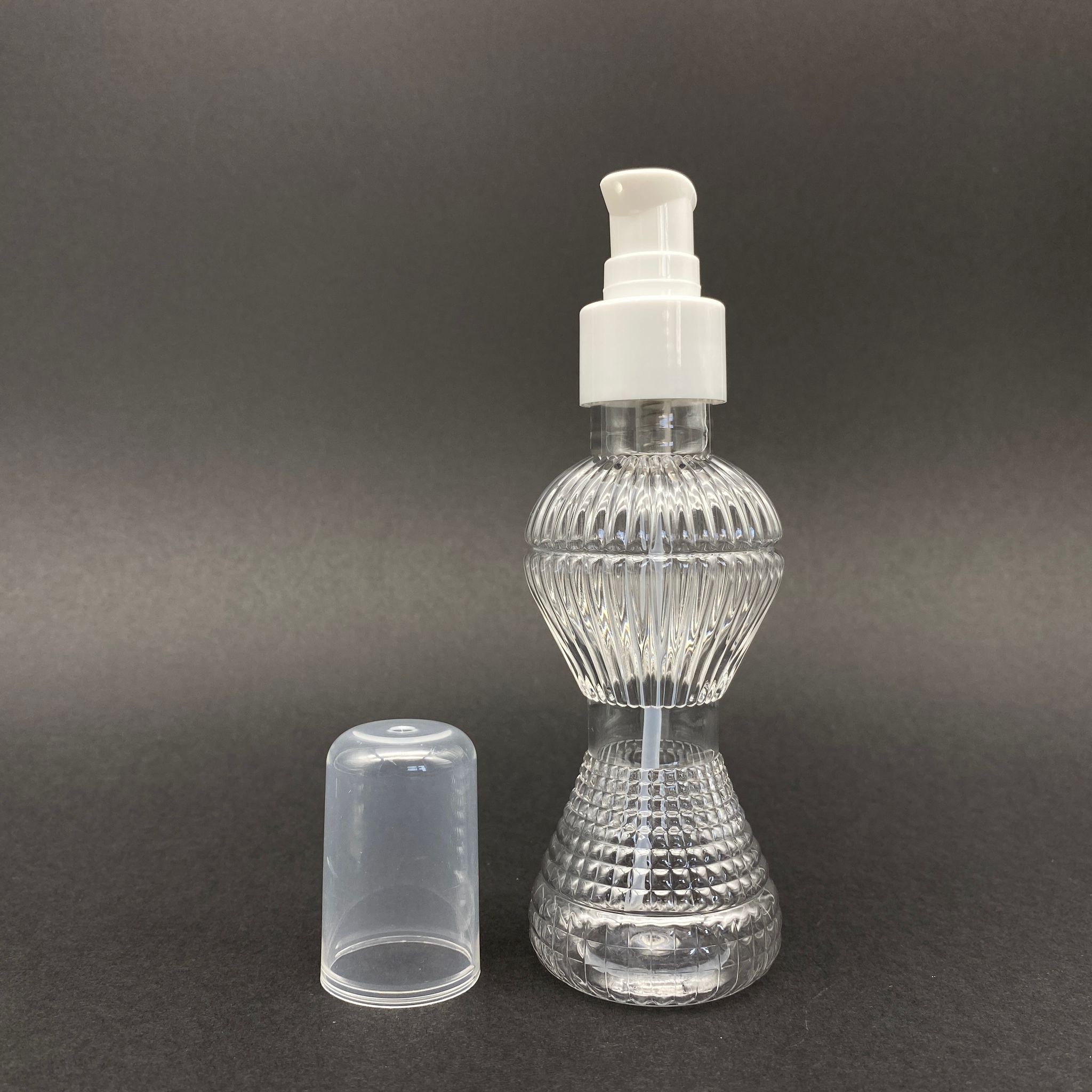 100 Cc Pırlanta Model Pet Şişe - Beyaz Losyon Pompalı  - 100 Ml Pompalı Plastik Şişe