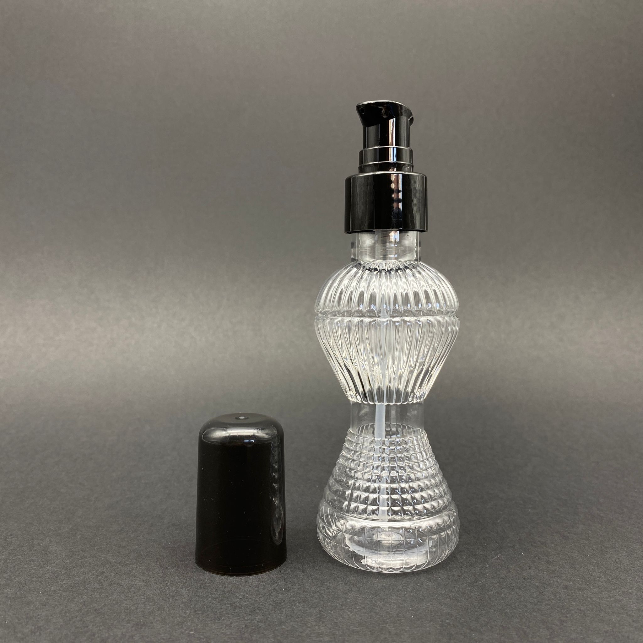 100 Cc Pırlanta Model Pet Şişe - Siyah Losyon Pompalı  - 100 Ml Pompalı Plastik Şişe