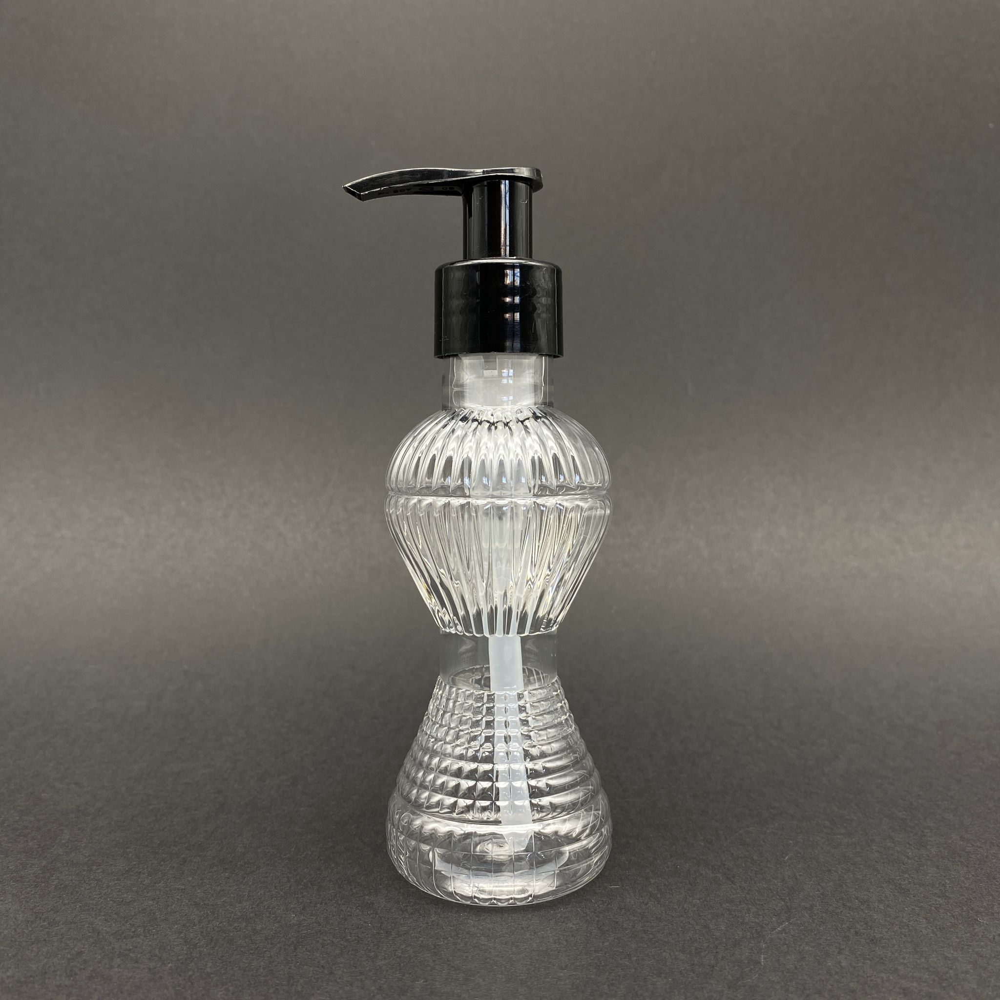 100 Cc Pırlanta Model Pet Şişe - Siyah Pompalı  - 100 Ml Pompalı Plastik Şişe