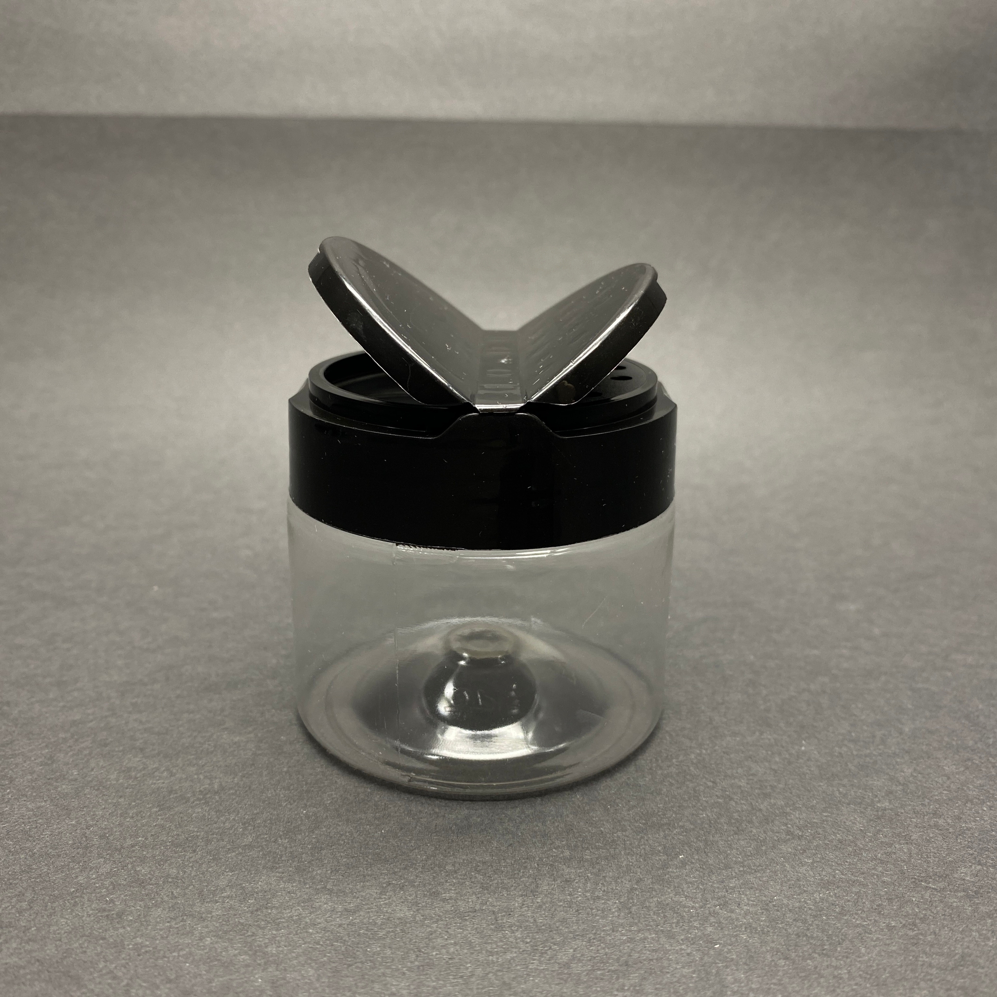 100 Cc Plastik Baharatlık Kavanoz - 100 Ml Baharat Kavanozu - Siyah Açılır Kapanır Kapaklı