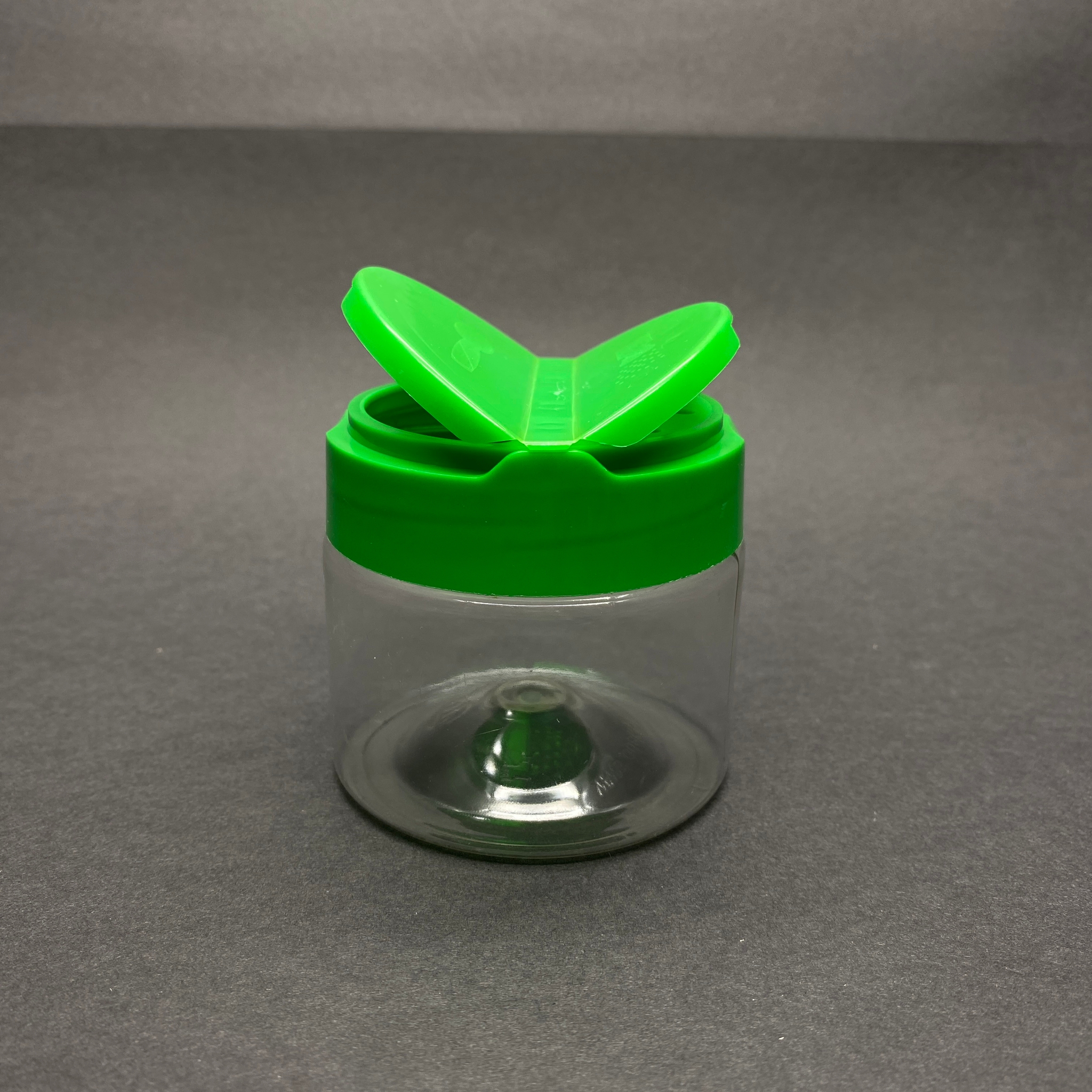 100 Cc Plastik Baharatlık Kavanoz - 100 Ml Baharat Kavanozu - Yeşil Açılır Kapanır Kapaklı