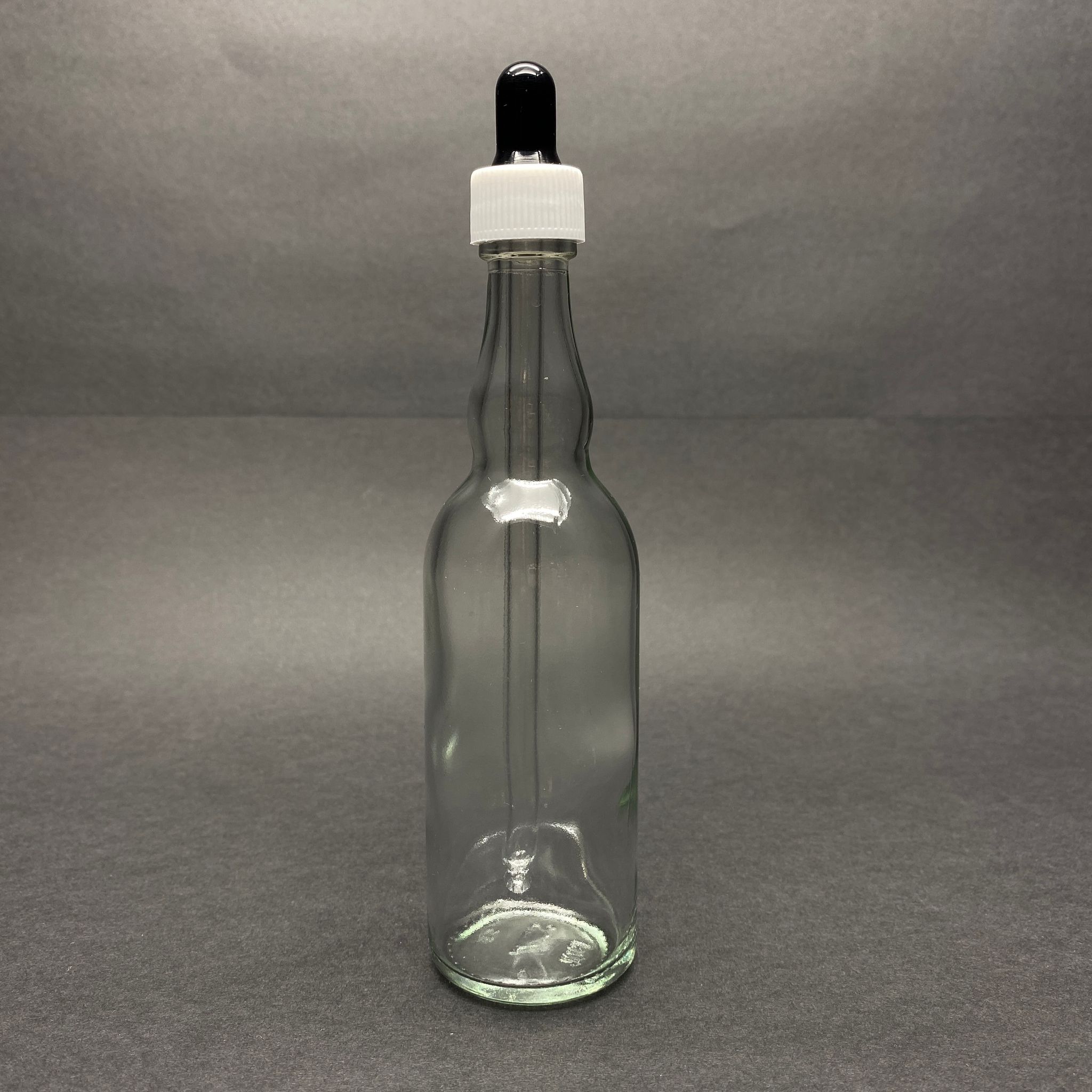 100 Cc Şeffaf Cam Damlalıklı Şişe Boğumlu Model - Siyah Emzik - Beyaz Plastik Kapak - 100 Ml Saydam Cam Damlalıklı Şişe
