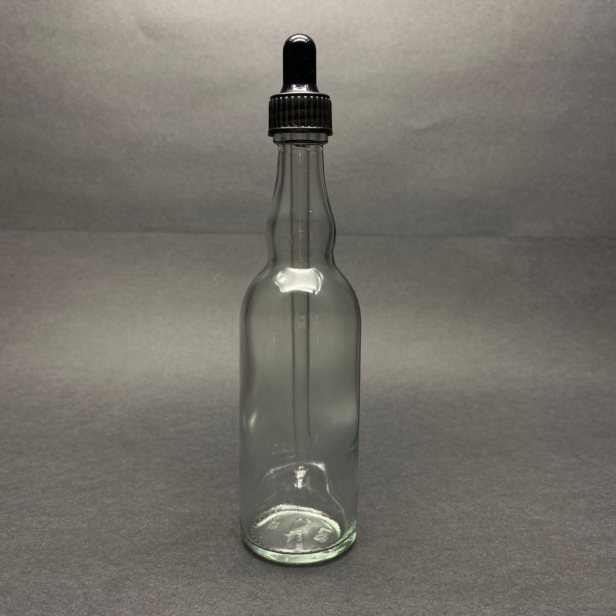 100 Cc Şeffaf Cam Damlalıklı Şişe Boğumlu Model - Siyah Emzik - Siyah Plastik Kapak - 100 Ml Saydam Cam Damlalıklı Şişe
