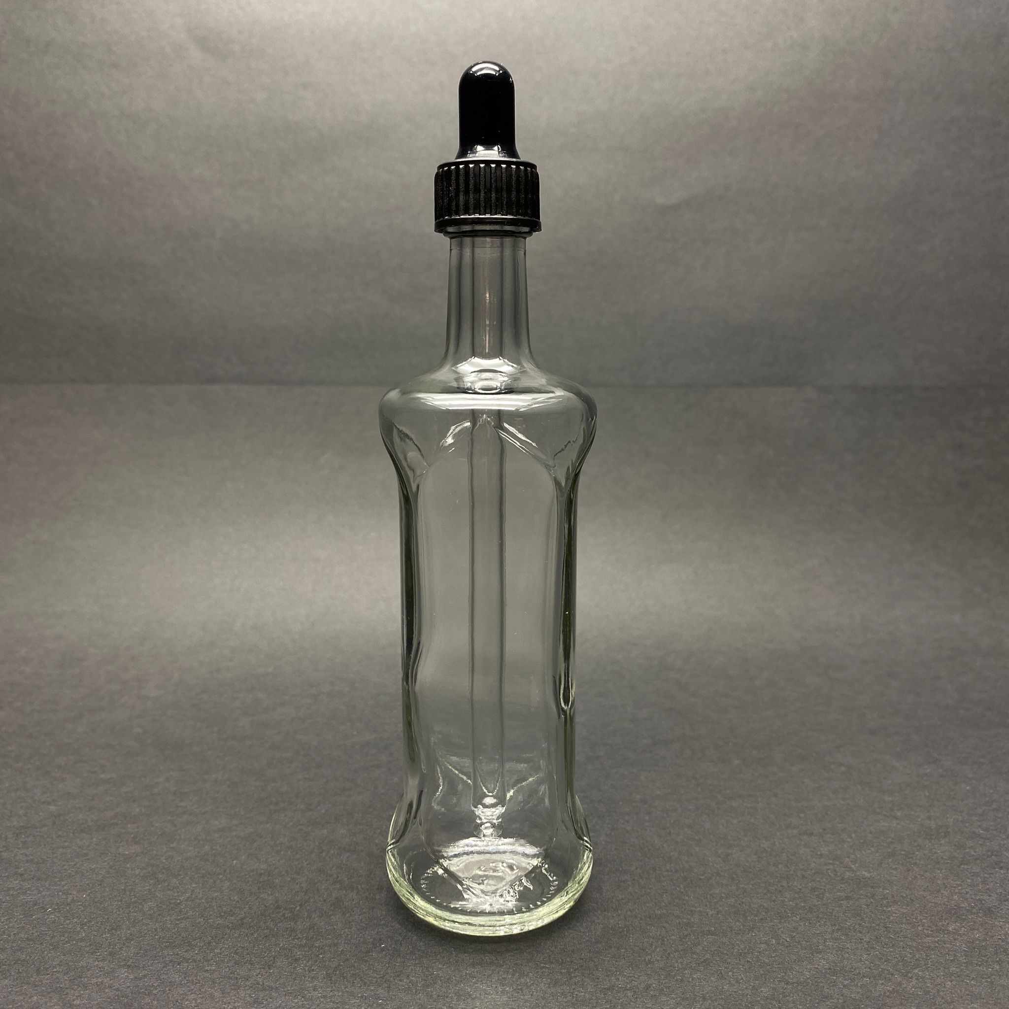 100 Cc Şeffaf Cam Damlalıklı Şişe Dorika Model - Siyah Emzik - Siyah Plastik Kapak - 100 Ml Saydam Cam Damlalıklı Şişe