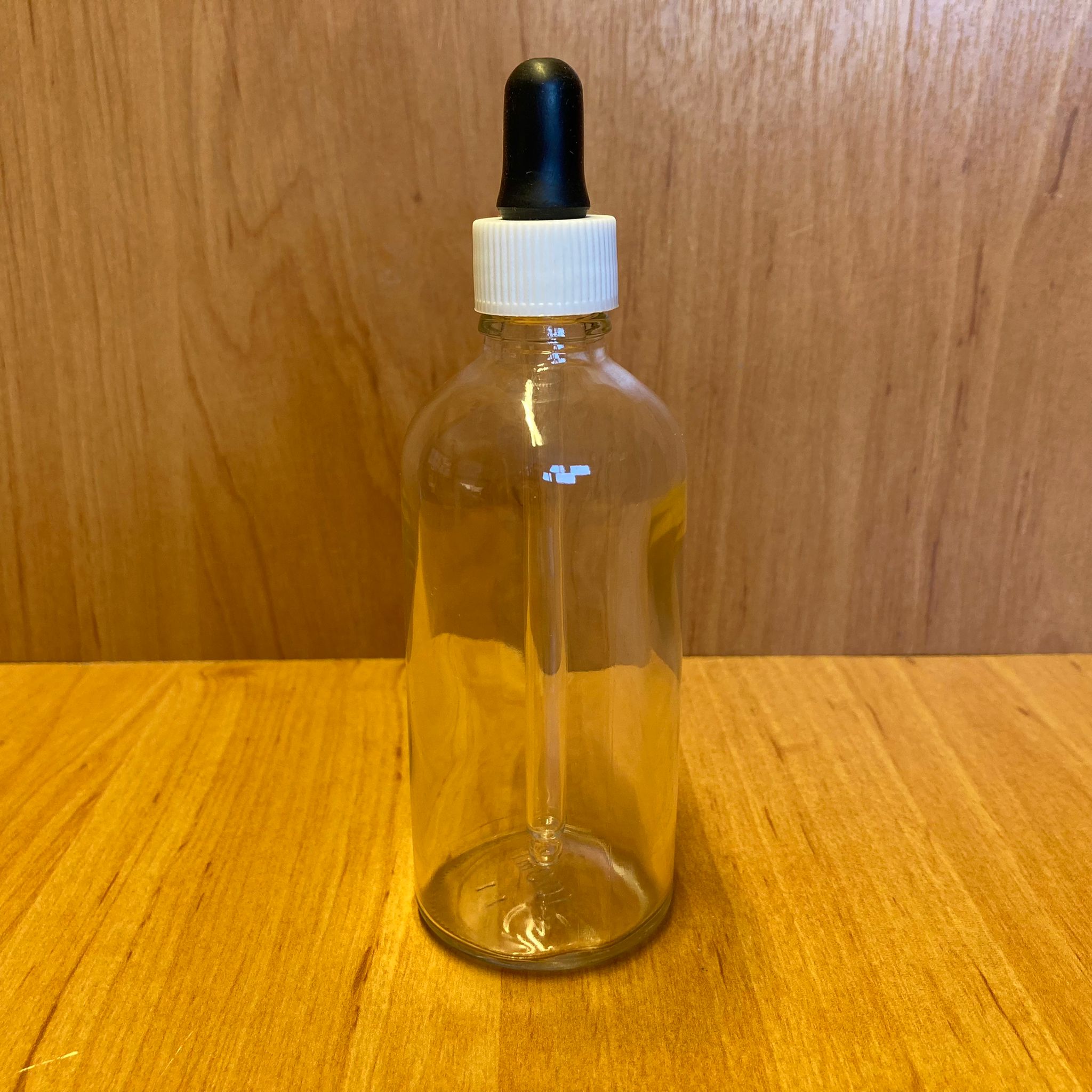 100 Cc Şeffaf Cam Damlalıklı Şişe - Siyah Emzik - Beyaz Plastik Kapak - 100 Ml Saydam Cam Damlalıklı Şişe