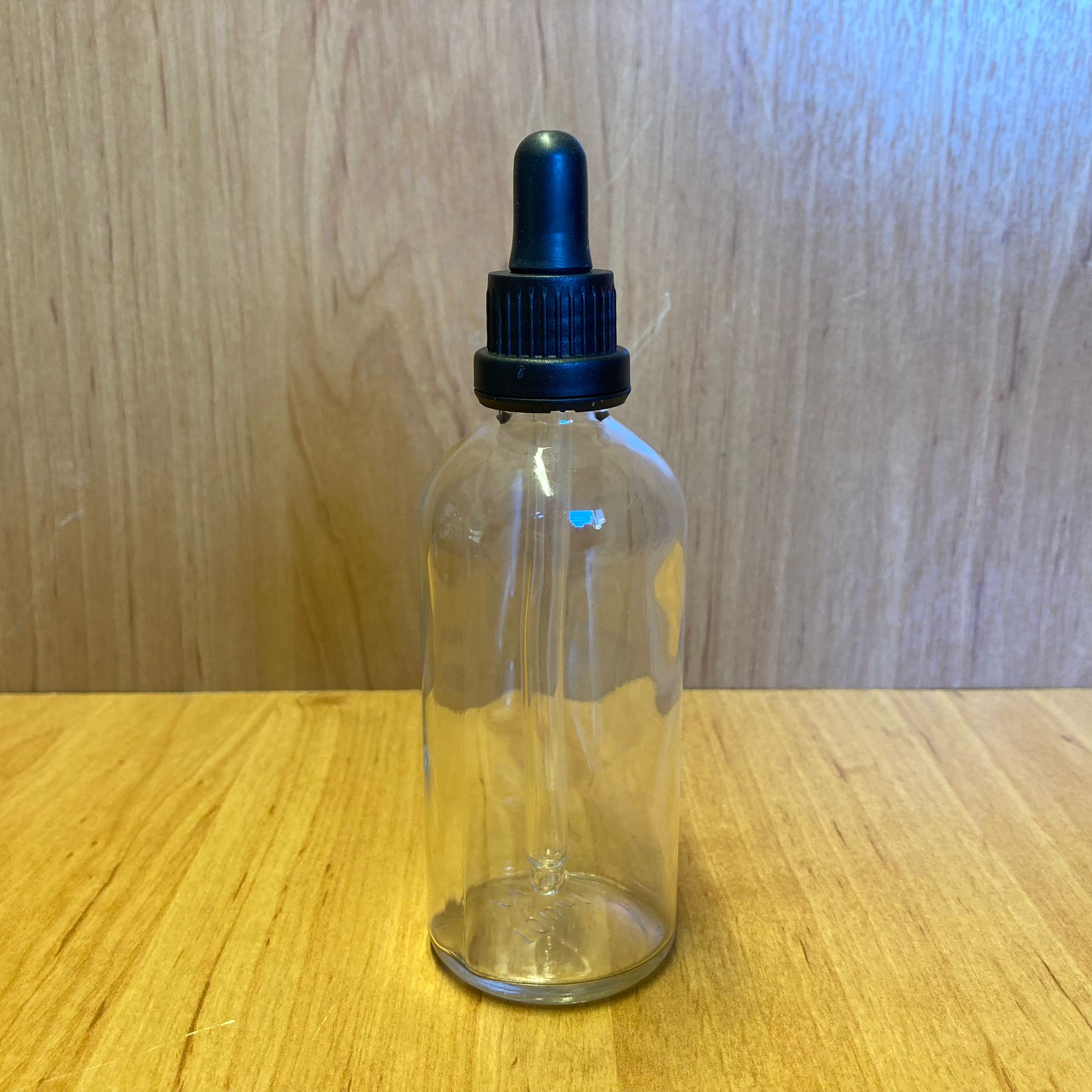 100 Cc Şeffaf Cam Damlalıklı Şişe - Siyah Emzik - Siyah Kilitli Plastik Kapak - 100 Ml Saydam Cam Damlalıklı Şişe