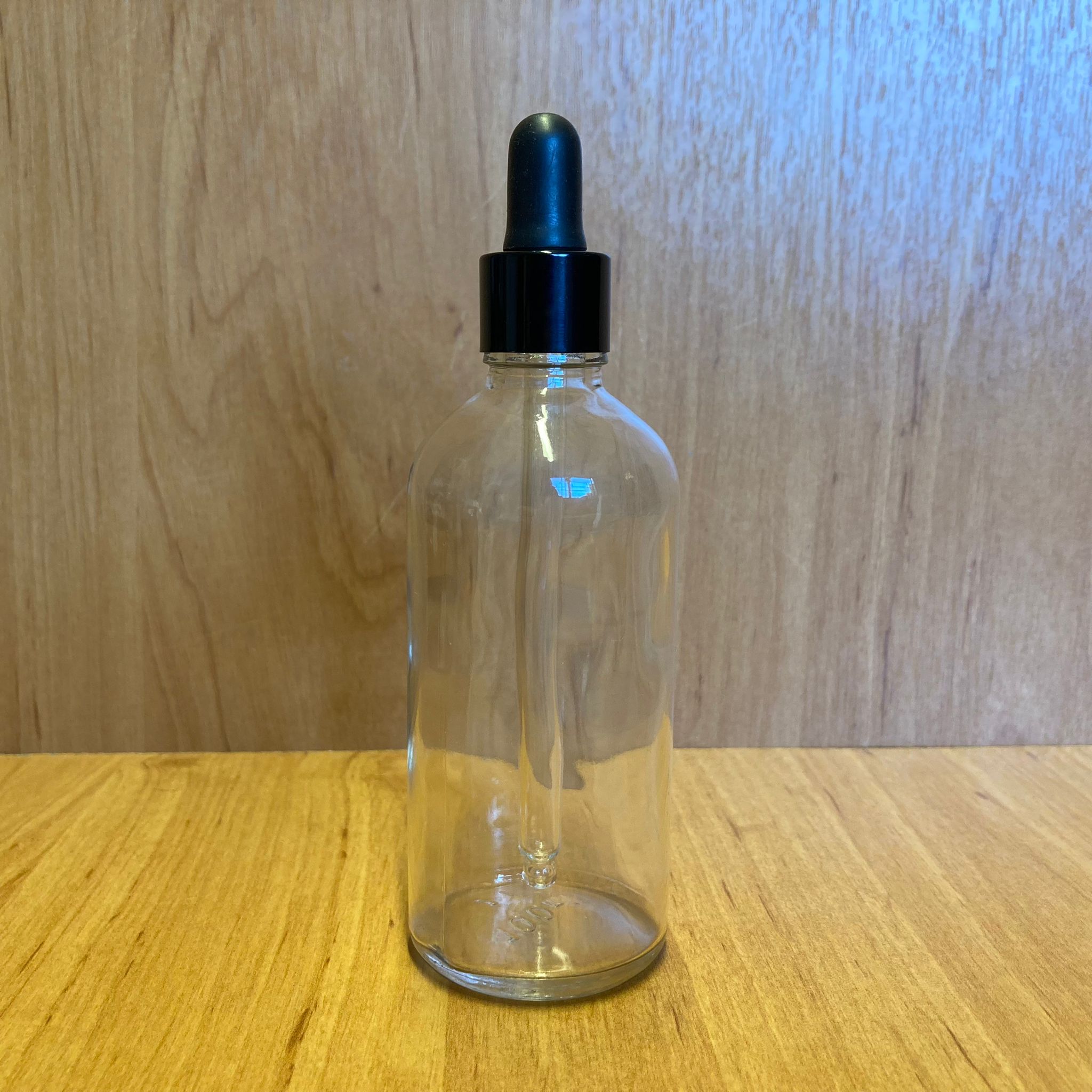 100 Cc Şeffaf Cam Damlalıklı Şişe - Siyah Emzik - Siyah Metalik Kapak - 100 Ml Saydam Cam Damlalıklı Şişe
