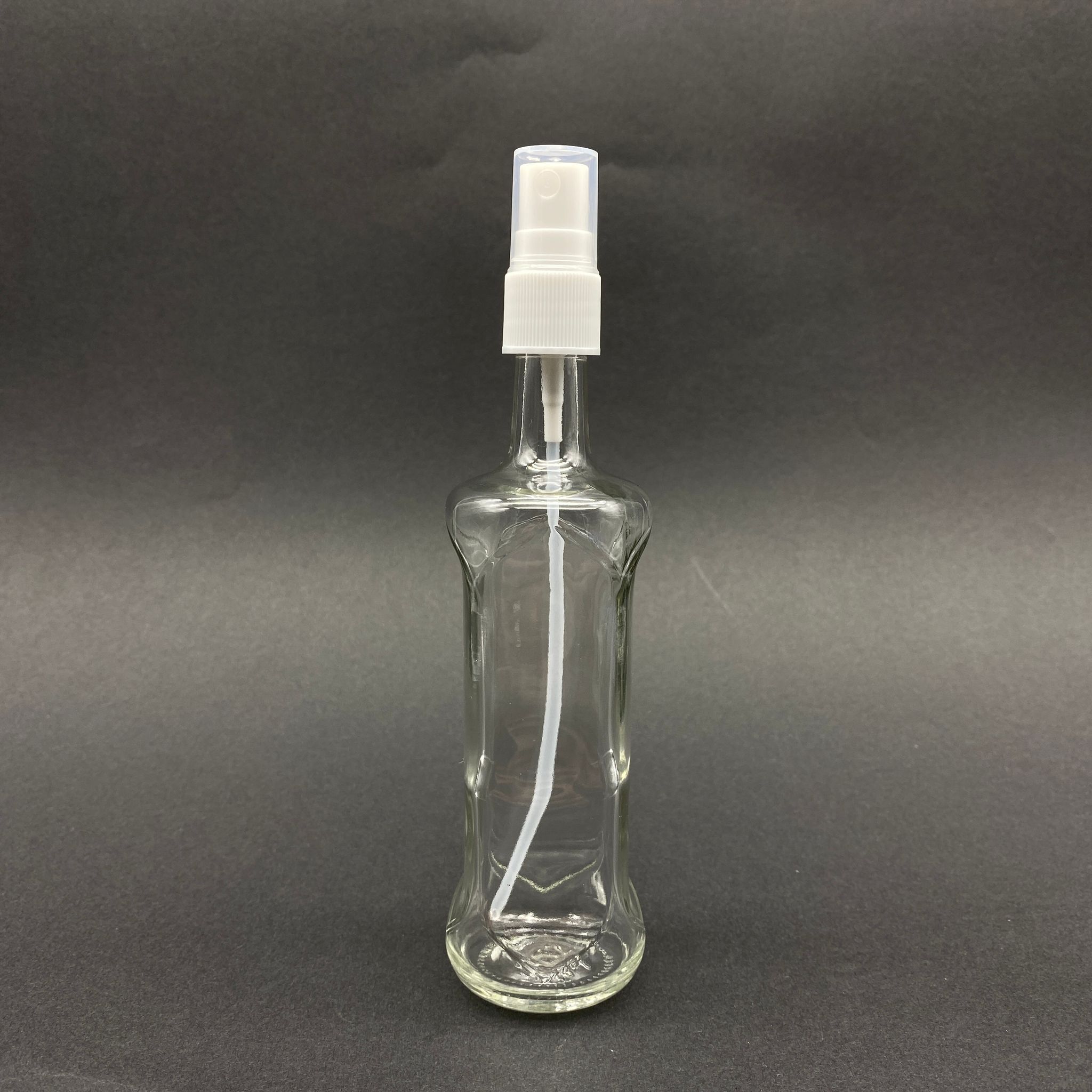 100 Cc Şeffaf Dorika Cam Şişe - Beyaz Spreyli Takım - 100 Ml Spreyli Cam Şişe
