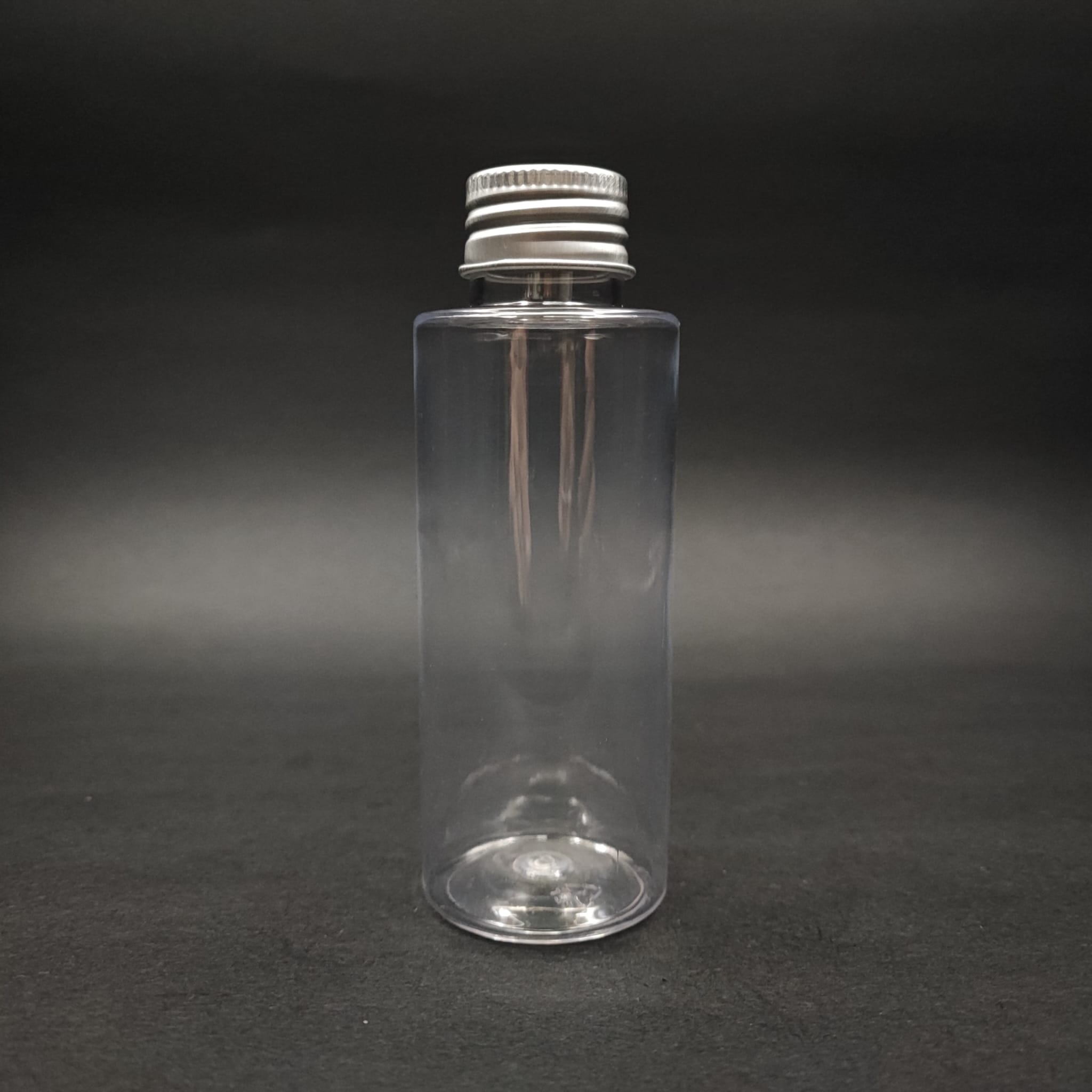 100 Cc Şeffaf Küt Plastik Şişe - Gümüş Metal Kapaklı - 100 Ml Küt Model Pet Şişe
