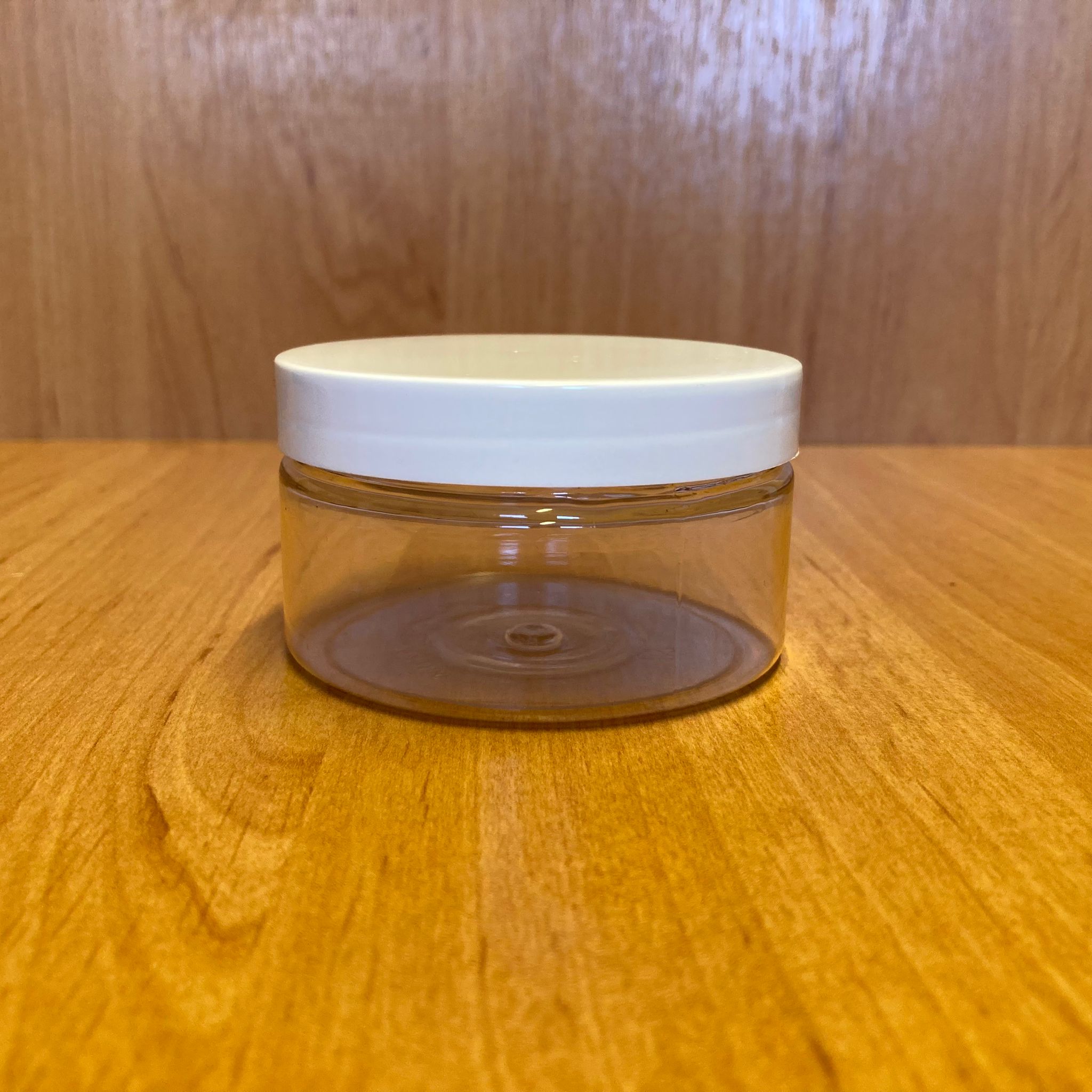 100 Cc Şeffaf Sert Plastik Kavanoz - Beyaz Kapaklı - 100 Ml Plastik Krem Kavanozu