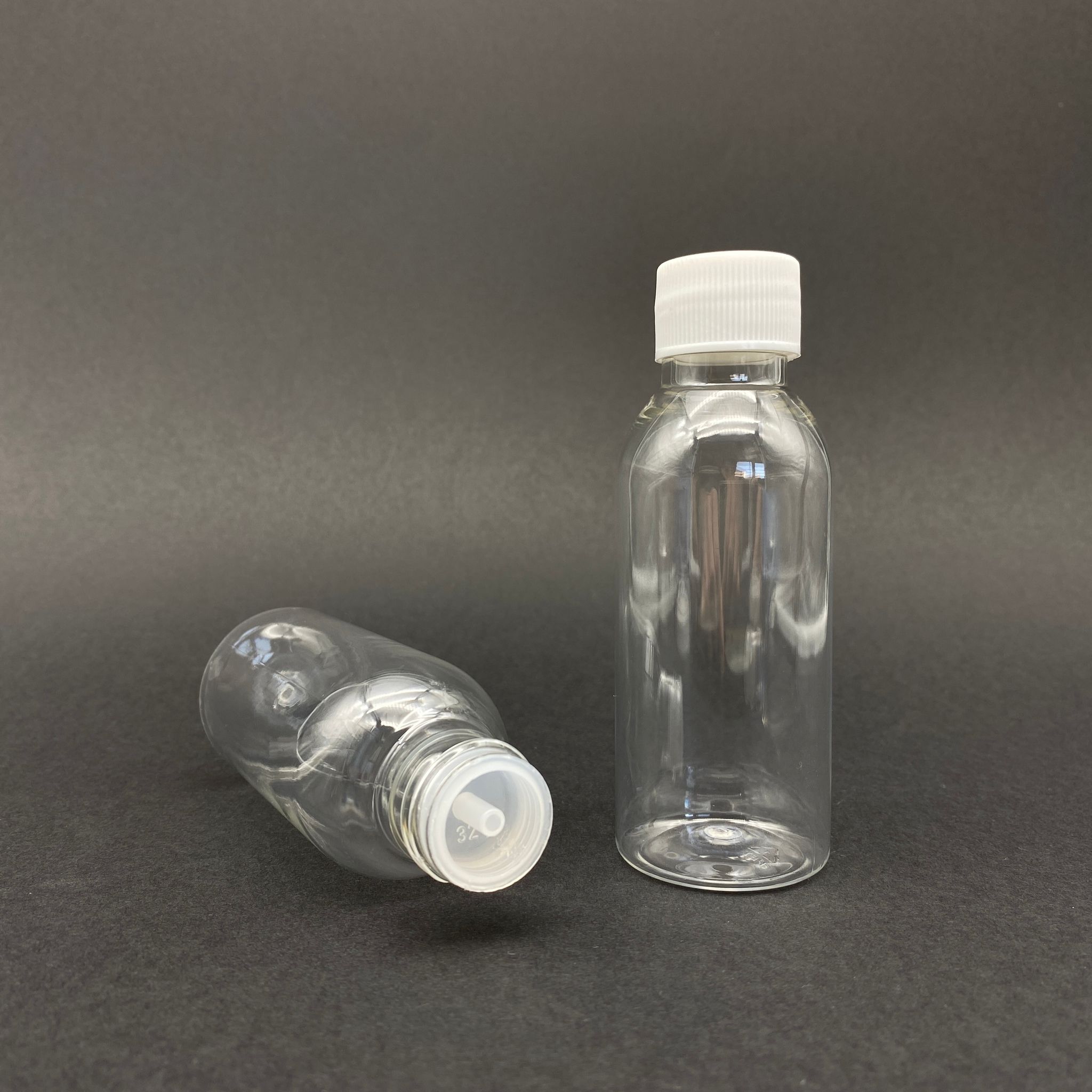 100 Cc Sert Pet Şişe - Beyaz Kapaklı - Kolonya Tıpalı - 100 Ml Plastik Kolonya Şişesi
