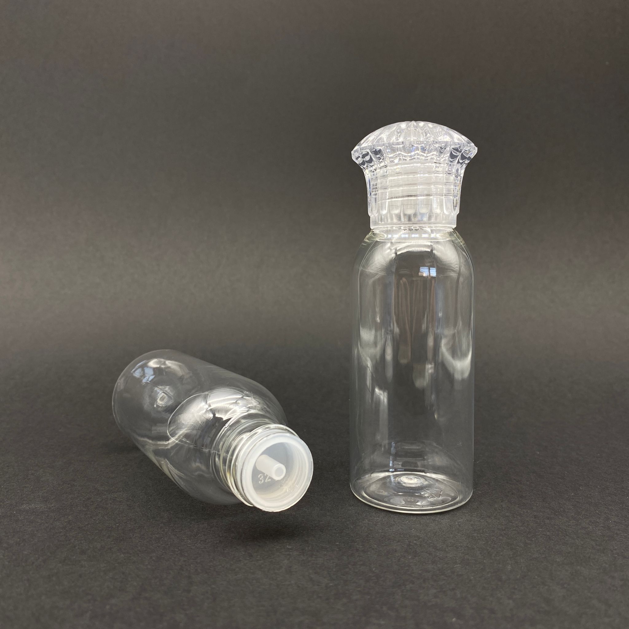 100 Cc Sert Pet Şişe - Kristal Kapaklı - Kolonya Tıpalı - 100 Ml Plastik Kolonya Şişesi