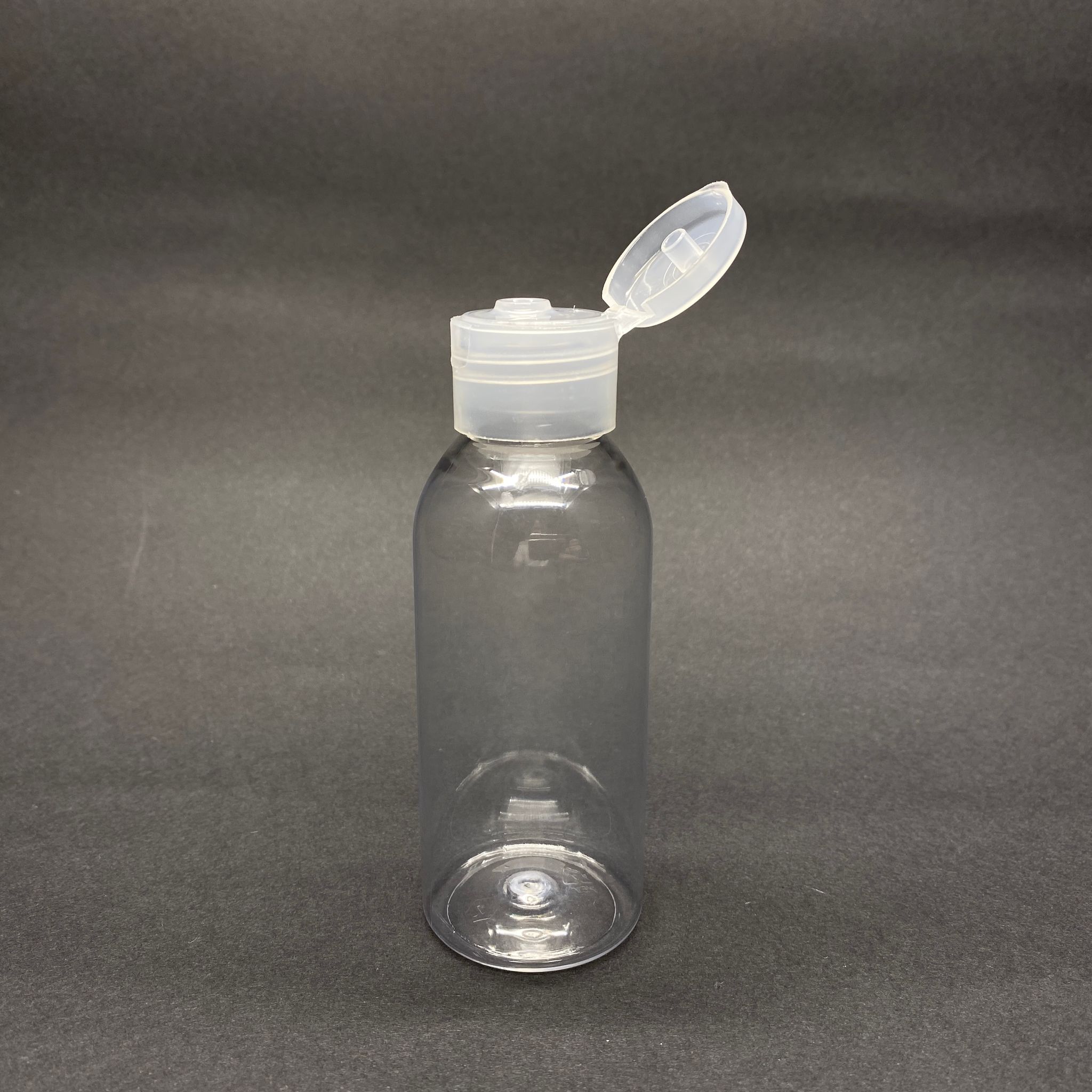 100 Cc Sert Pet Şişe - Şeffaf Fliptop Kapaklı  -  Çıtçıt Kapaklı - 100 Ml Plastik Akıtıcılı Şişe