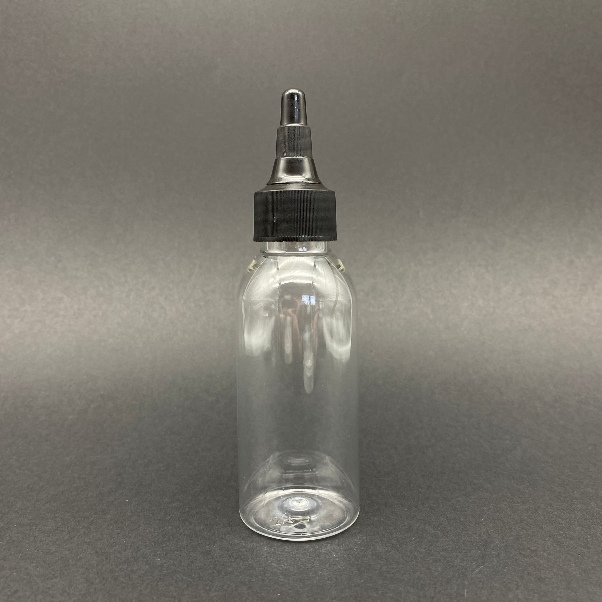 100 Cc Sert Pet Şişe - Siyah Asansör Kapaklı  - 100 Ml Plastik Akıtıcılı Şişe