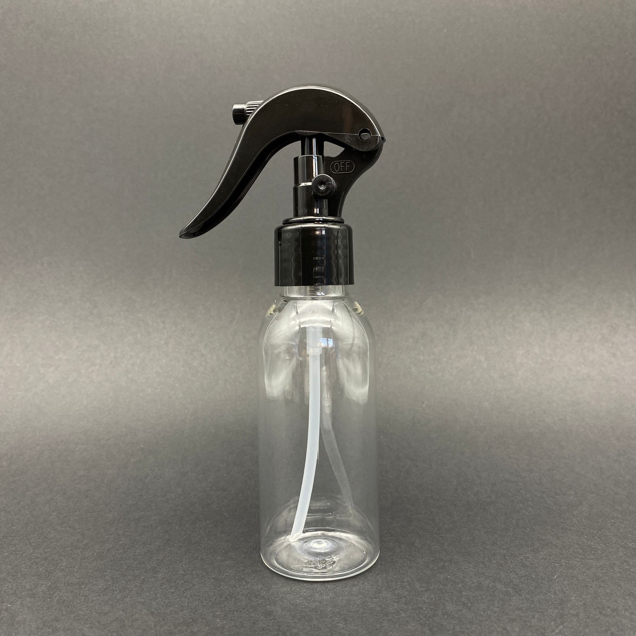 100 Cc Sert Plastik Şişe Siyah Triger Spreyli Takım - 100 Ml Spreyli Pet Şişe - Duman Şeklinde Püskürtür