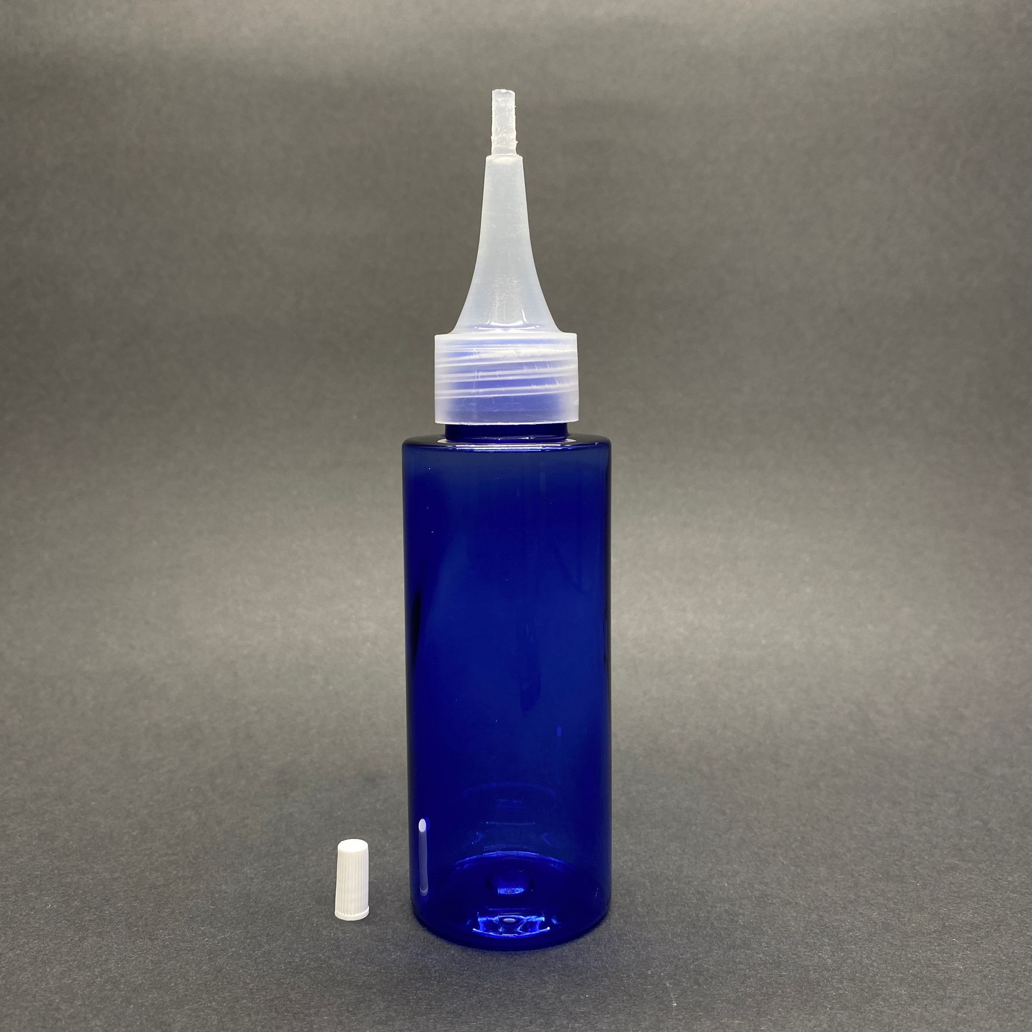 100 Cc Silindir Keskin Küt Model Sert (17 Gr) Pet Şişe - Akıtıcılı (Üstten Damlalıklı Kapaklı) - Ağız Çapı 24 Mm - Mavi