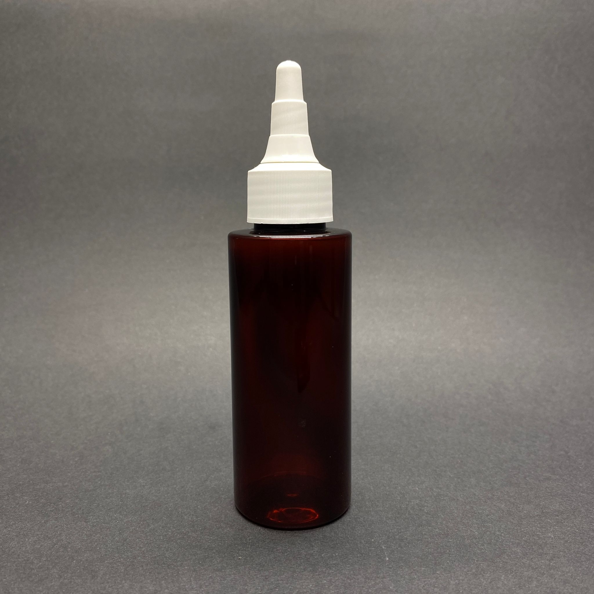 100 Cc Silindir Keskin Küt Model Sert (17 Gr) Pet Şişe - Beyaz Asansör Kapaklı - Ağız Çapı 24 Mm - Amber