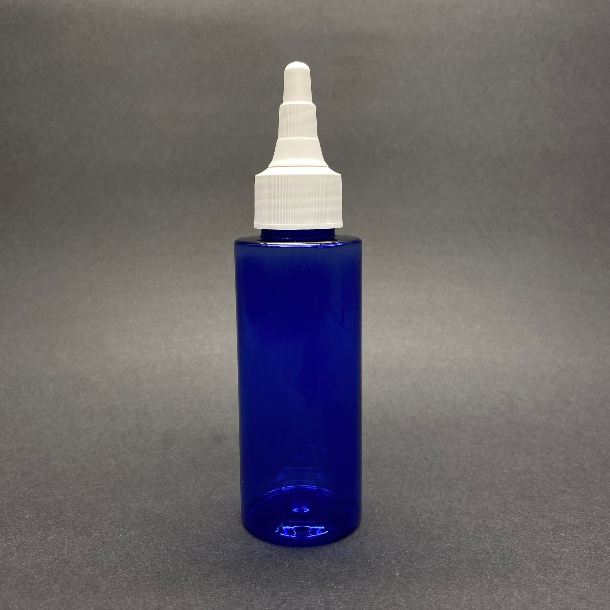 100 Cc Silindir Keskin Küt Model Sert (17 Gr) Pet Şişe - Beyaz Asansör Kapaklı - Ağız Çapı 24 Mm - Mavi